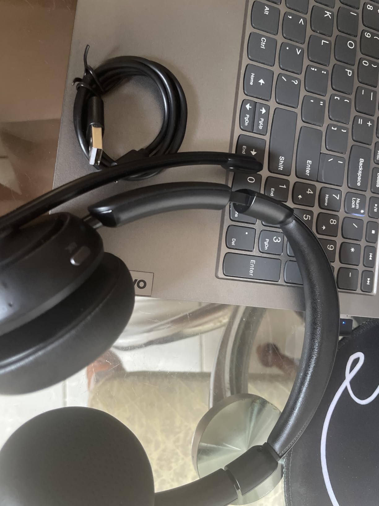 Upgrade ANC & ENC Wireless Headset with Mic for Work(Flip-to-Mute & Dongle) customer photo 2