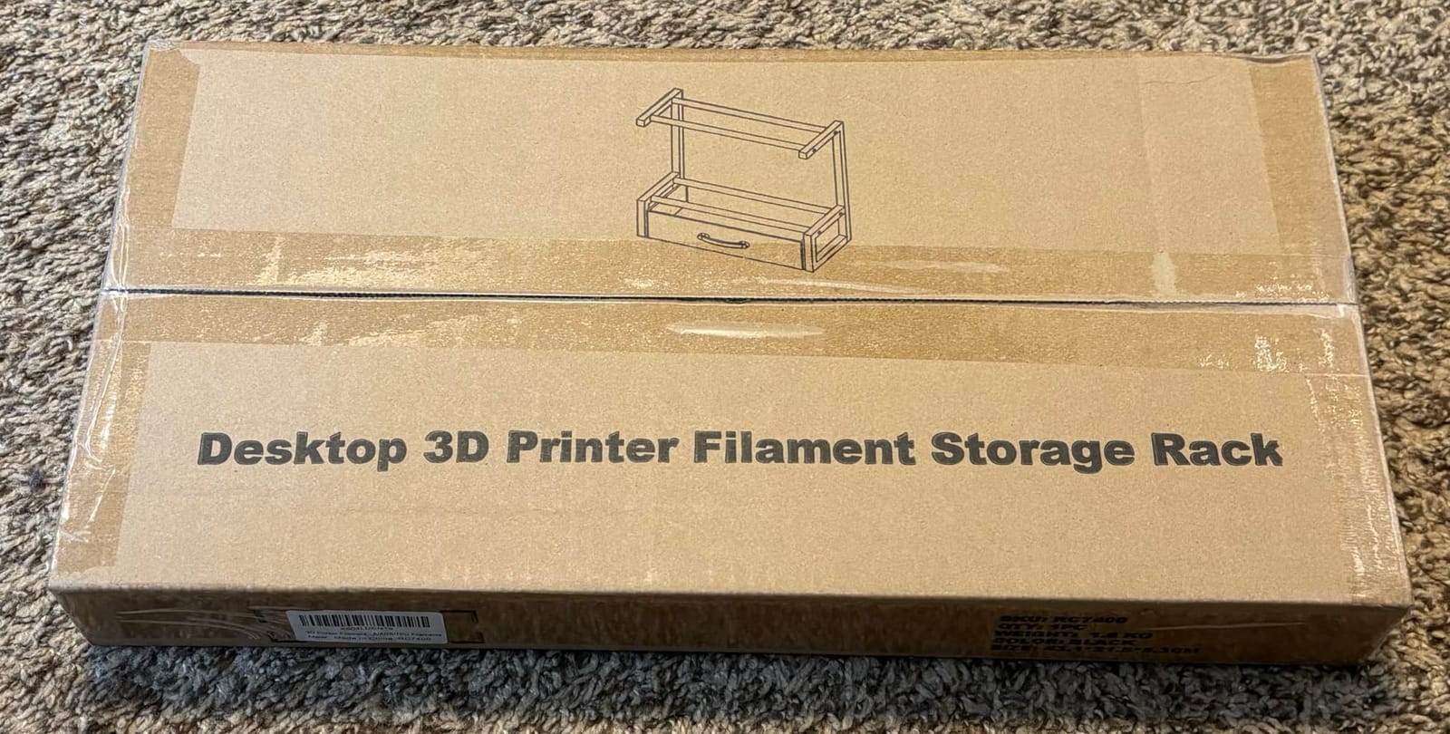 2-Tier Desktop Filament Storage Rack with Fabric Drawer - 3D Printer Filament Spools Holder Shelf for PLA/ABS/TPU Filaments, Tabletop Organizer for Home Office, Workshop Studio (Black Single Row) customer photo 1