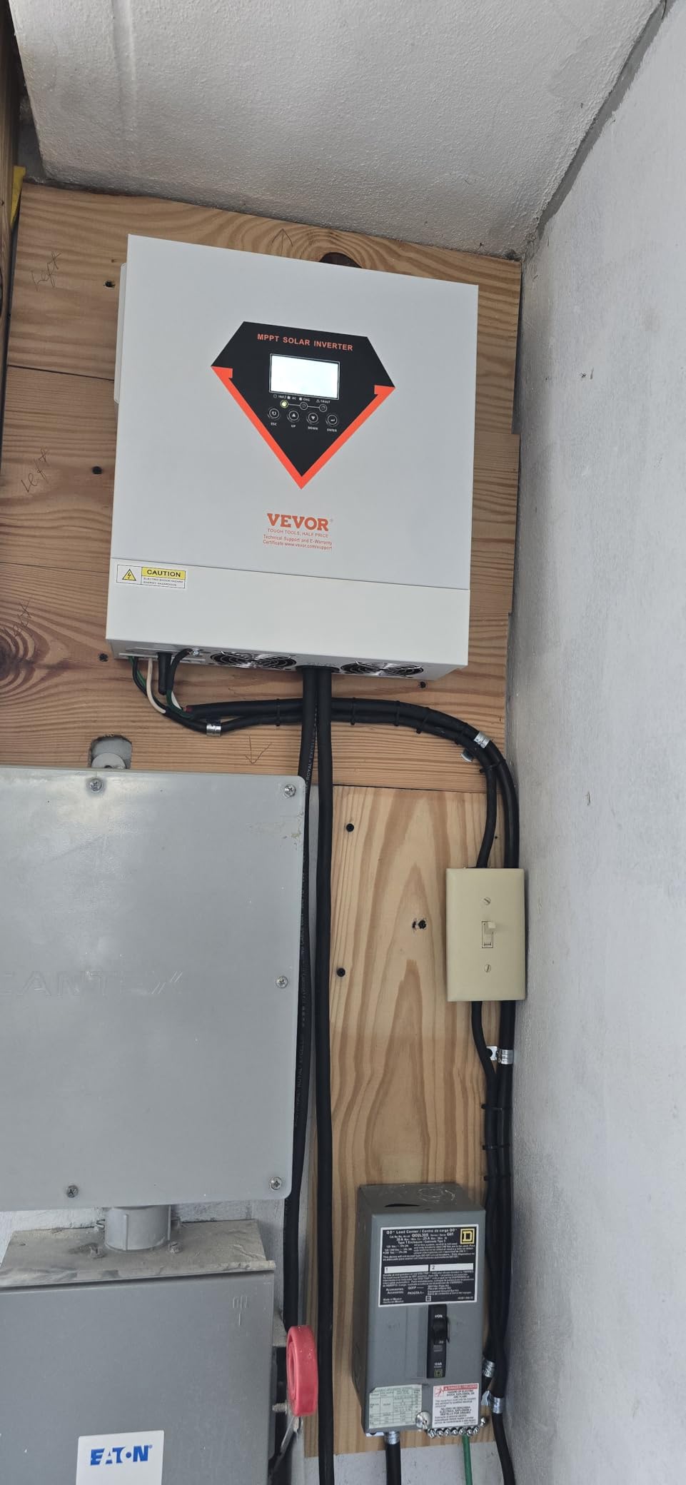 VEVOR Hybrid Solar Inverter, 3000W, Single Phase Pure Sine Wave Power Inverter, 24V DC to 110/120V AC, with Built-in 100A MPPT Solar Charge Controller, for Off-Grid System Lead Acid Lithium Battery customer photo 2