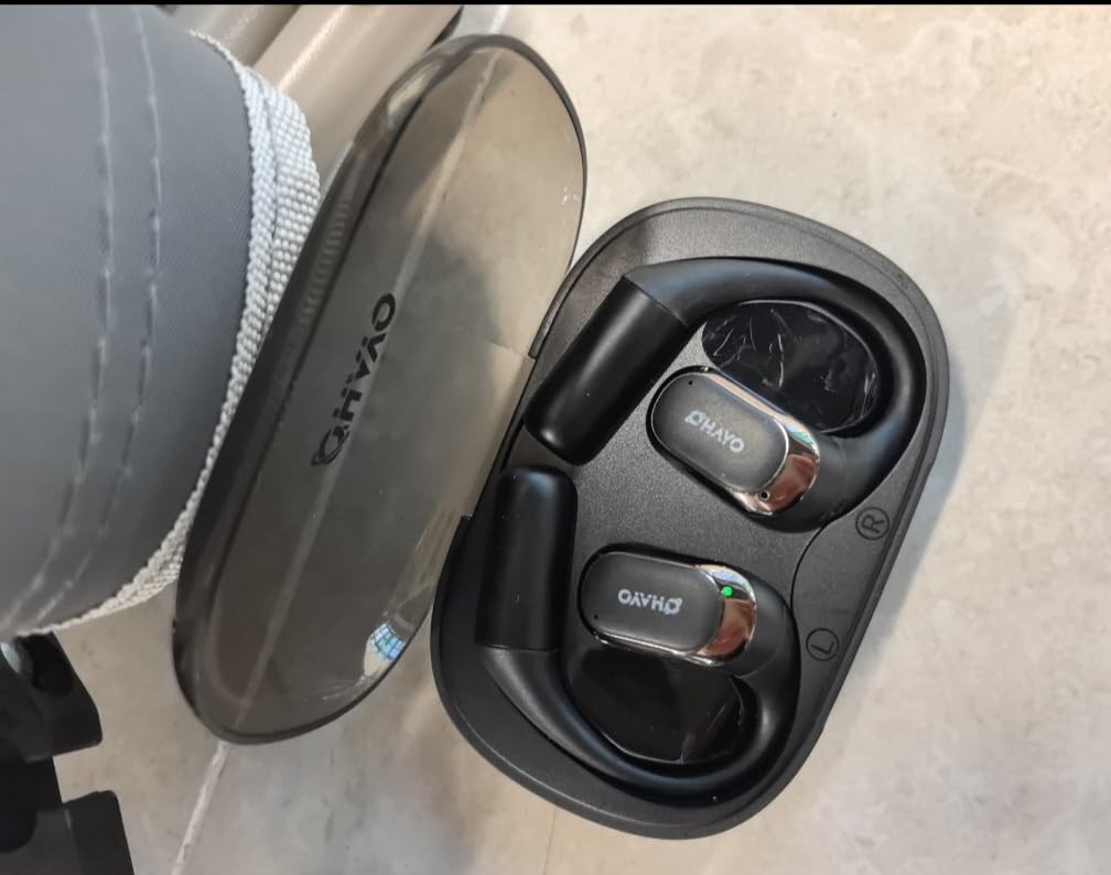 OHAYO Open Ear Headphones,Over Ear Earbuds with Ergonomic Earhook,Bluetooth Headphones 5.4 with Smart Digital Display,40H Playtime,IPX6 Waterproof,Touch Control Operate Fit Cycling,Running,Workout customer photo 2