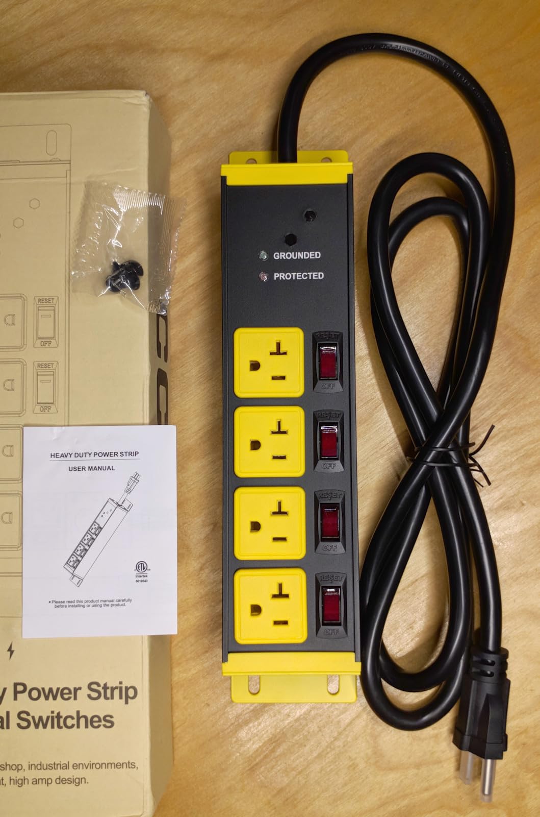 CCCEI 12 Gauge Heavy Duty Surge Protector, Yellow, 6FT, 1 customer photo 2