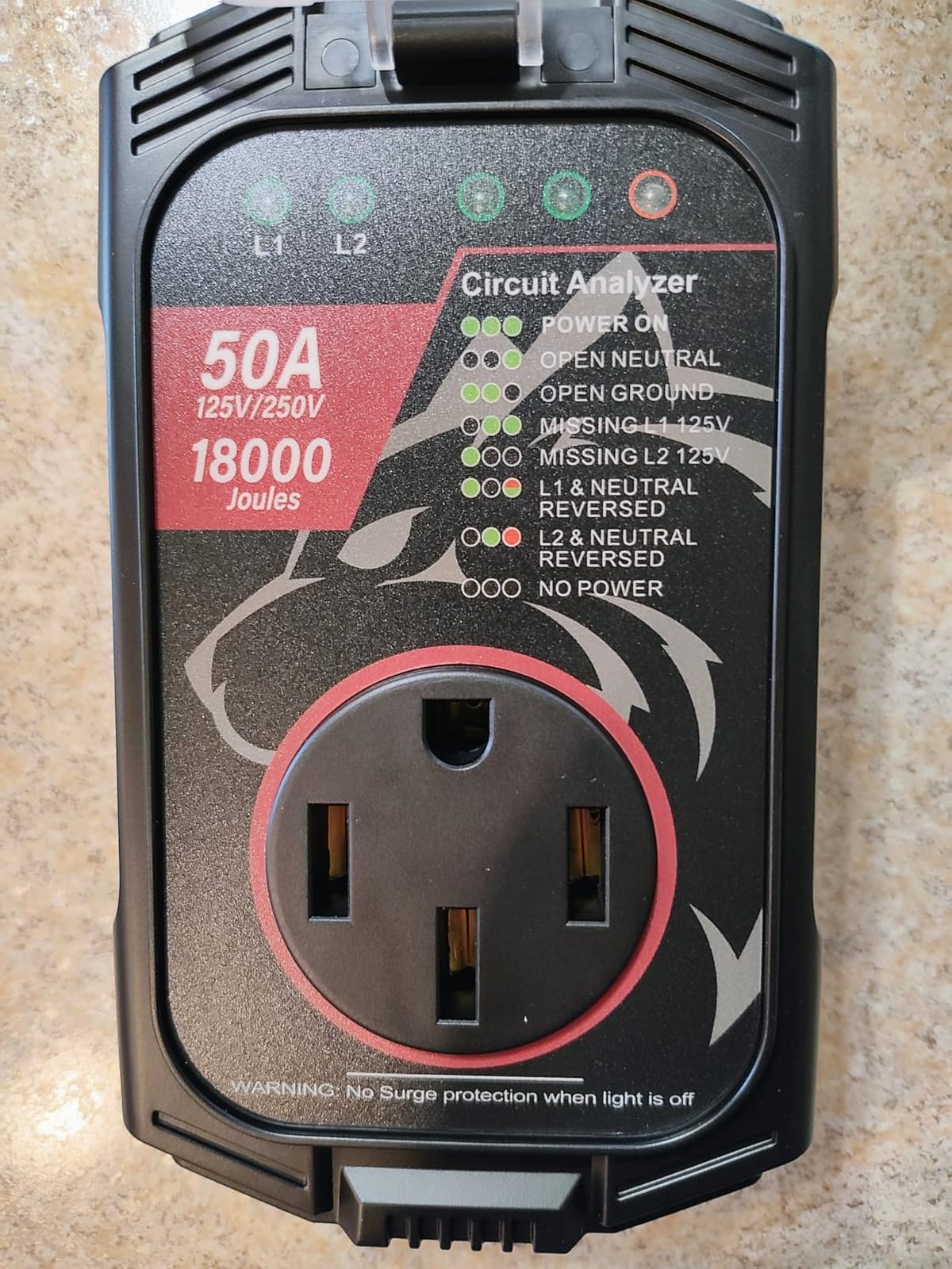 Vehiker 18000 Joules-RV Surge Protector 50 Amp, RV Power Surge Voltage Protection, RV Adapter Plug for Camper, Circuit Analyzer for Travel Trailers with Waterpoof Cover customer photo 1