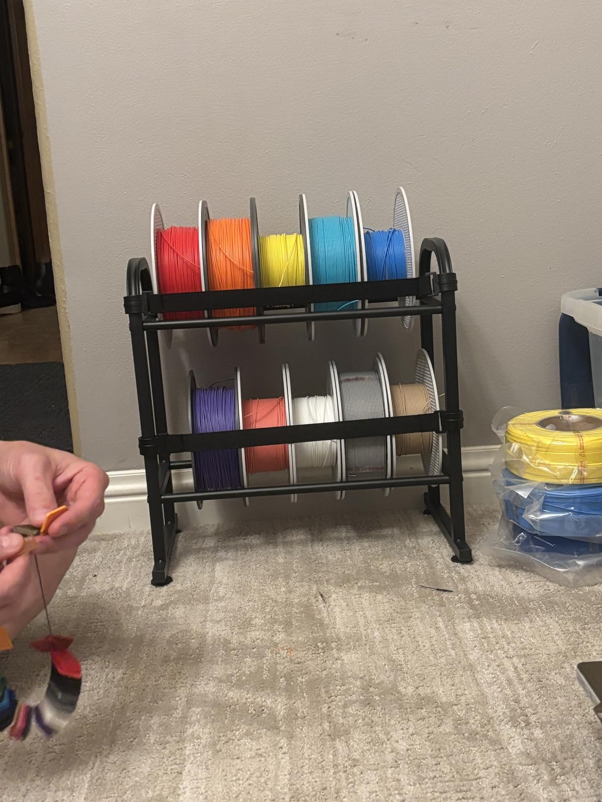 facka 3D Printer Filament Storage Rack,2-Tier Metal Filament Spool Holder customer photo 1