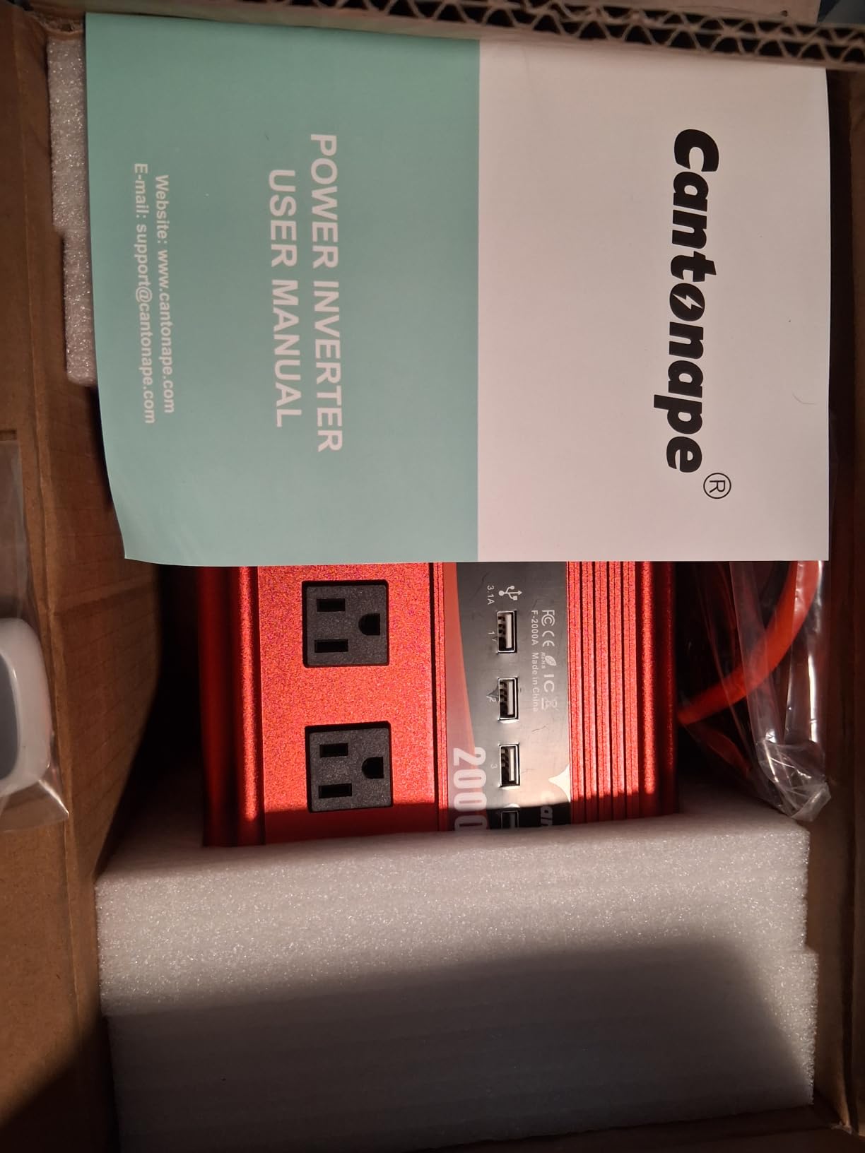Cantonape 4000W Power Inverter 12V to 110V/120V DC to AC with LCD Display customer photo 2
