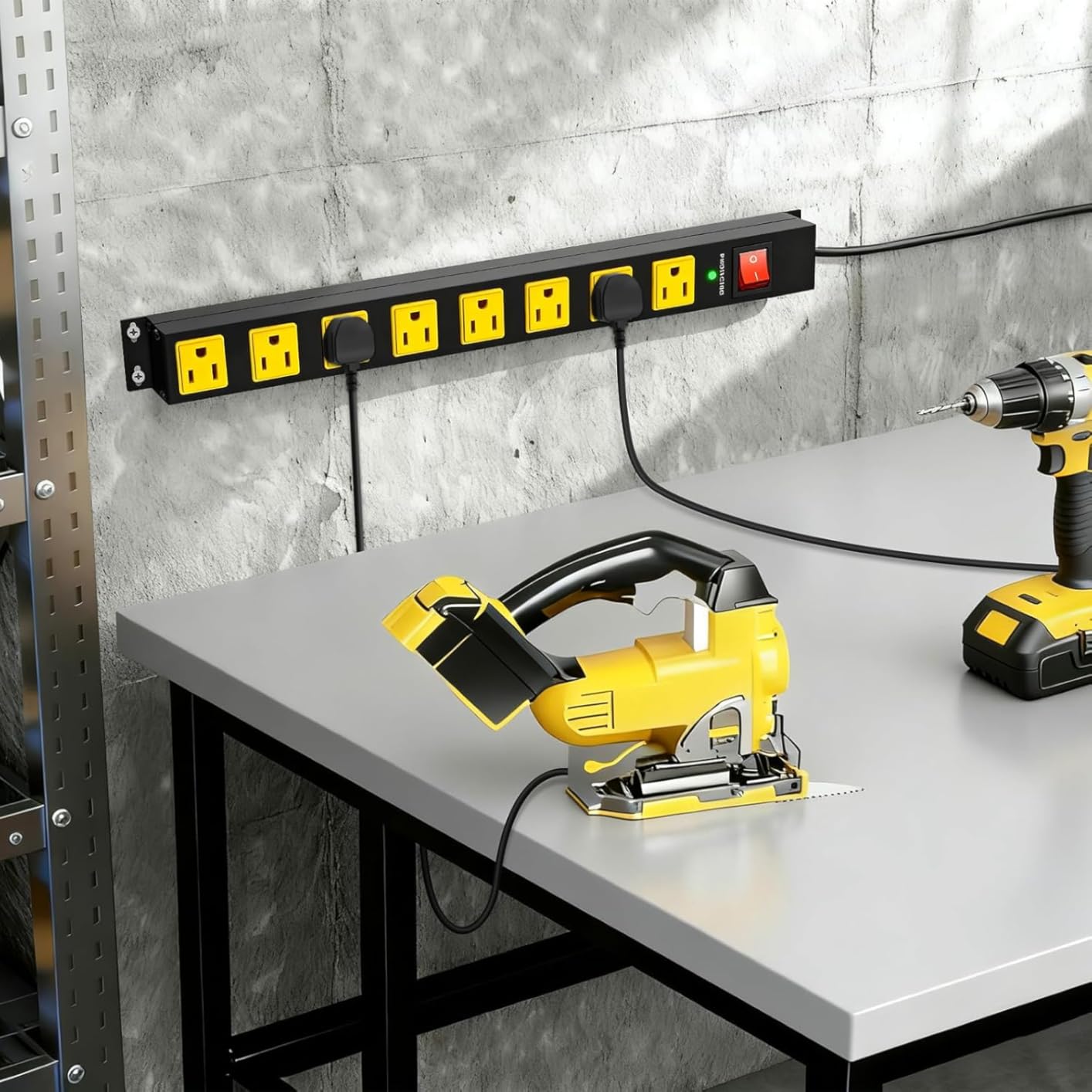 Metal 8 Outlet Mountable Power Strip with 1200J Surge Protector 6FT Cord customer photo 2
