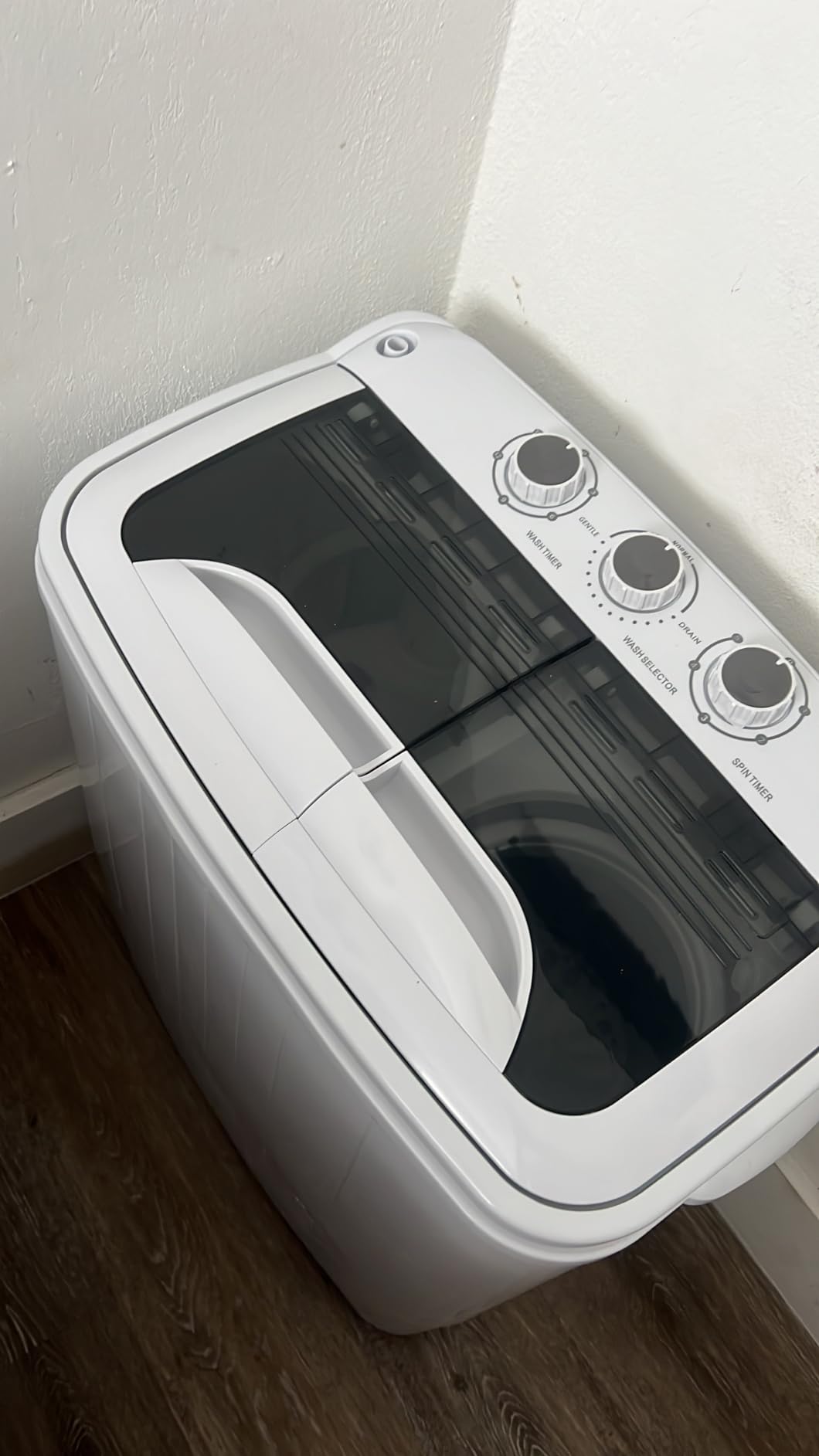 INTERGREAT Portable Washing Machine, 25lbs Compact Portable Washer and Dryer Combo with Timer Knobs, Twin Tub Mini Laundry Washer for Apartments, Dorm, Rv, Camping, Gray customer photo 2