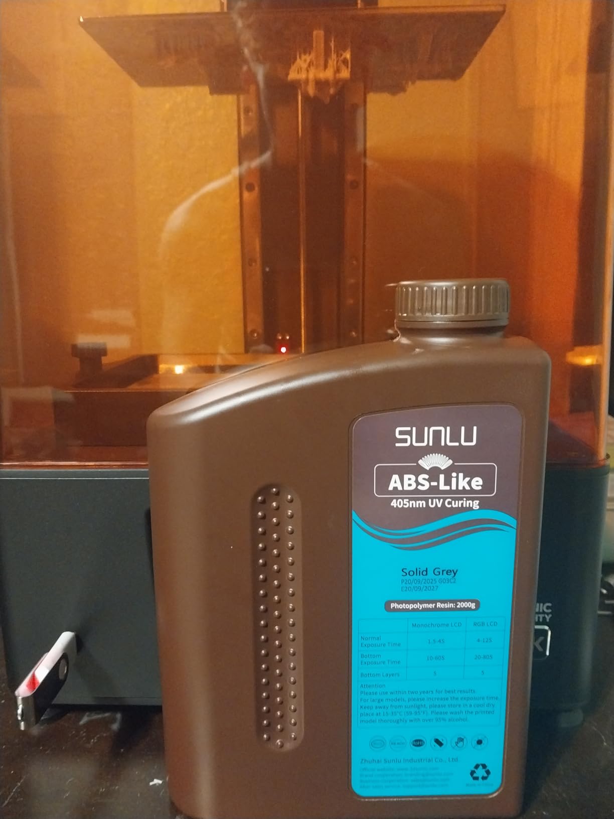 SUNLU Upgraded 2KG ABS Like Resin with Enhanced Strength and Toughness, High Compatibility 3D Printer Resin, 2000G Dark Grey customer photo 1