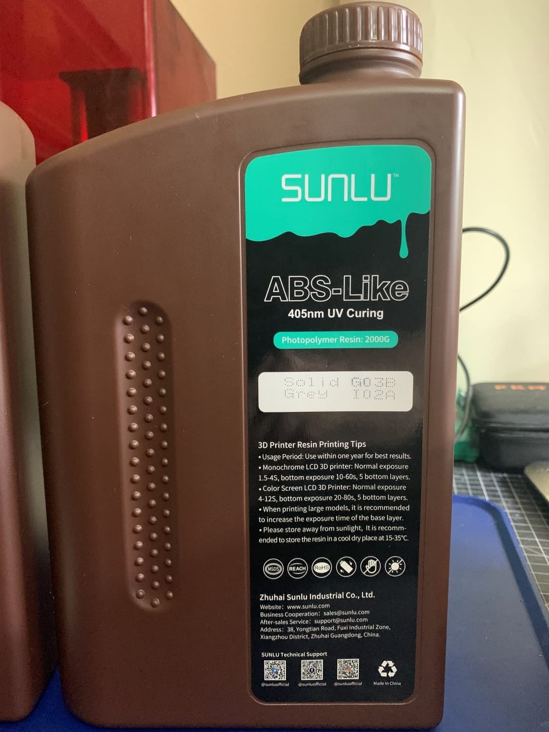 SUNLU Upgraded 2KG ABS Like Resin with Enhanced Strength and Toughness, High Compatibility 3D Printer Resin, 2000G Dark Grey customer photo 2