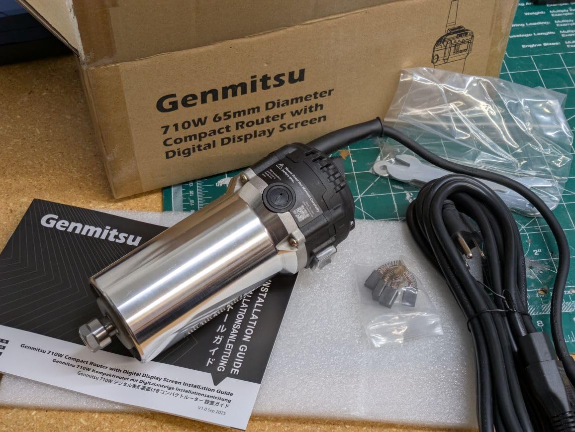 Genmitsu 710W CNC Compact Router 65mm Diameter, Spindle Motor with LCD Digital Display 6 Adjustable Speeds, 1/8” ER11 Collet, 4 Carbon Brushes, for CNC Milling Machine customer photo 2