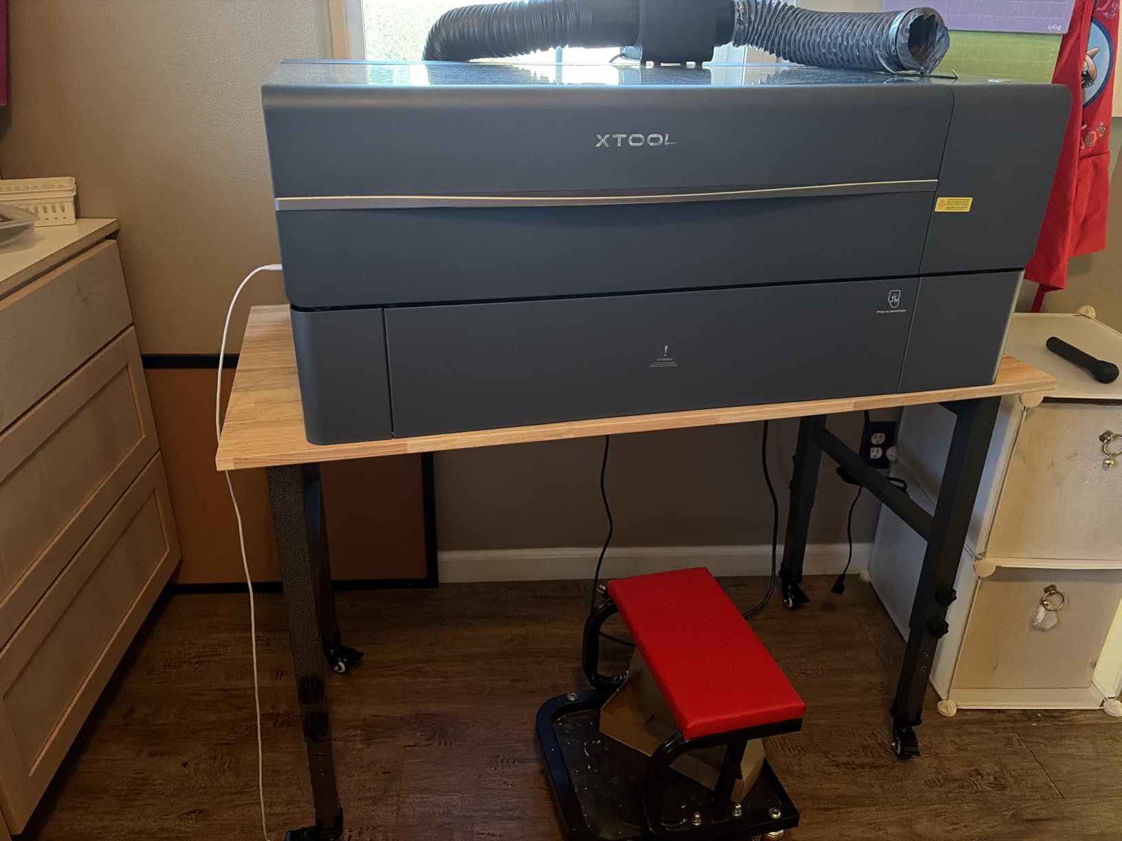 48'' Adjustable Height Workbench, Work Table with Outlets & Pegboard customer photo 1