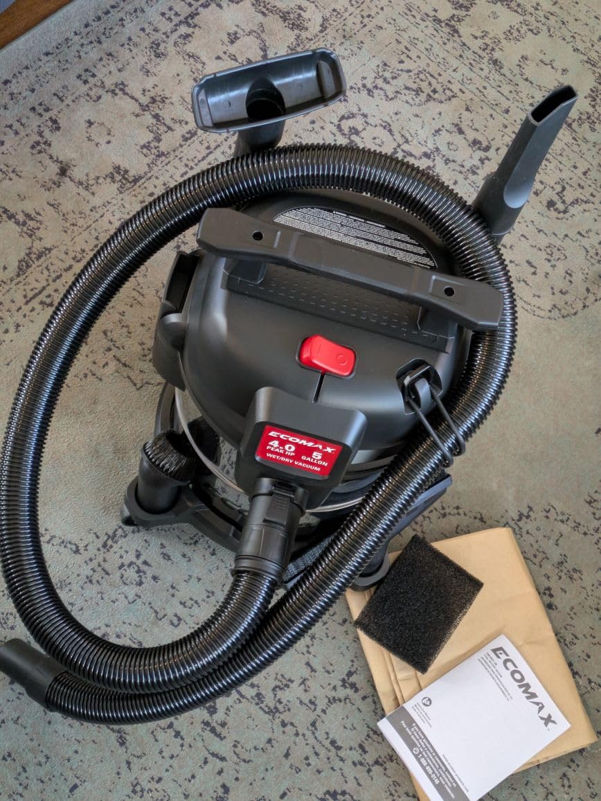 ECOMAX 5 Gallon Ultra Quiet Stainless Steel Shop Vacuum Wet and Dry customer photo 2