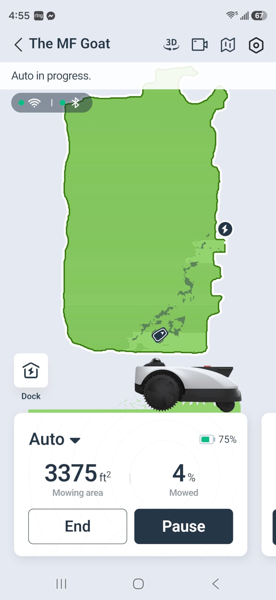 ECOVACS Goat O1000 LiDAR PRO Robot Lawn Mower, Wire-Free Mapping with LiDAR Navigation, AI Obstacle Avoidance, Smart Edge Mowing, App Control, for Lawns Up to 1/4 Acre customer photo 2