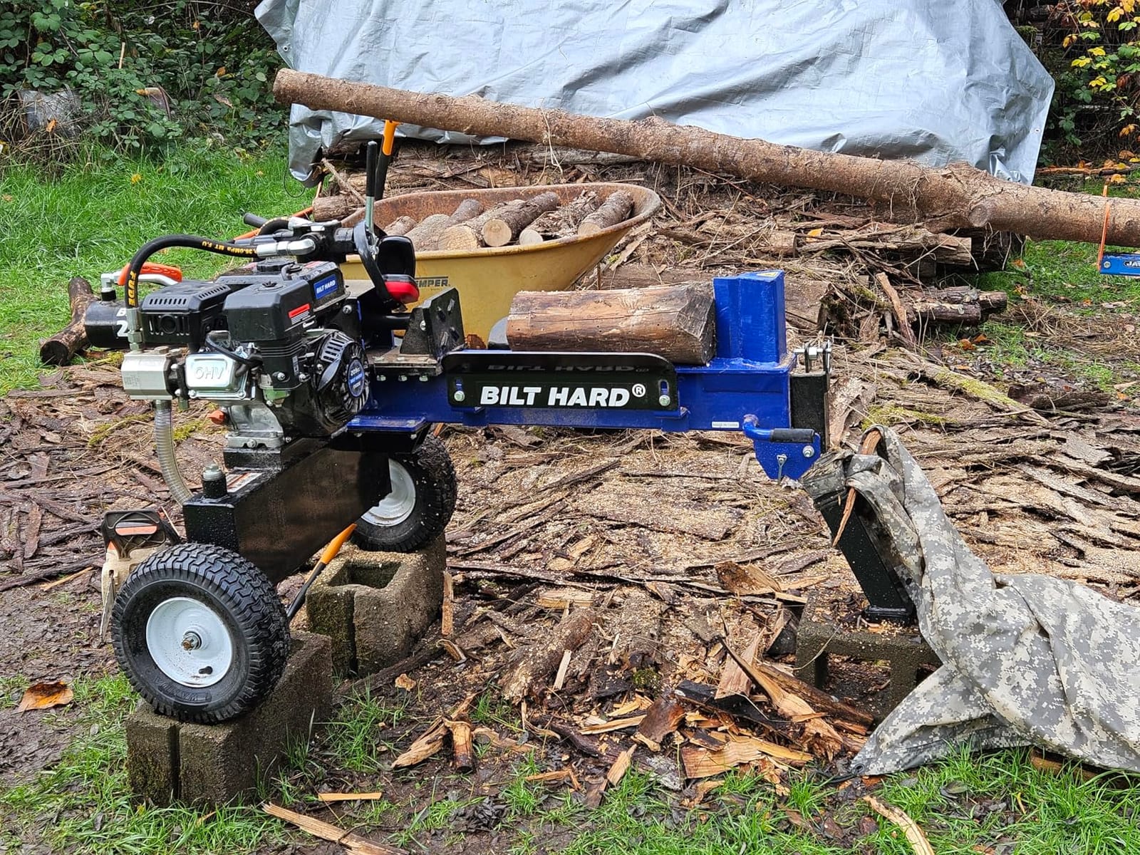 BILT HARD 22 Ton Gas Log Splitter, 209cc Engine with 2 Stage 14 GPM Hydraulic Pump, 21 Inch Log Capacity, Horizontal Hydraulic Firewood Splitter for Home, Farm and Outdoor Use customer photo 2