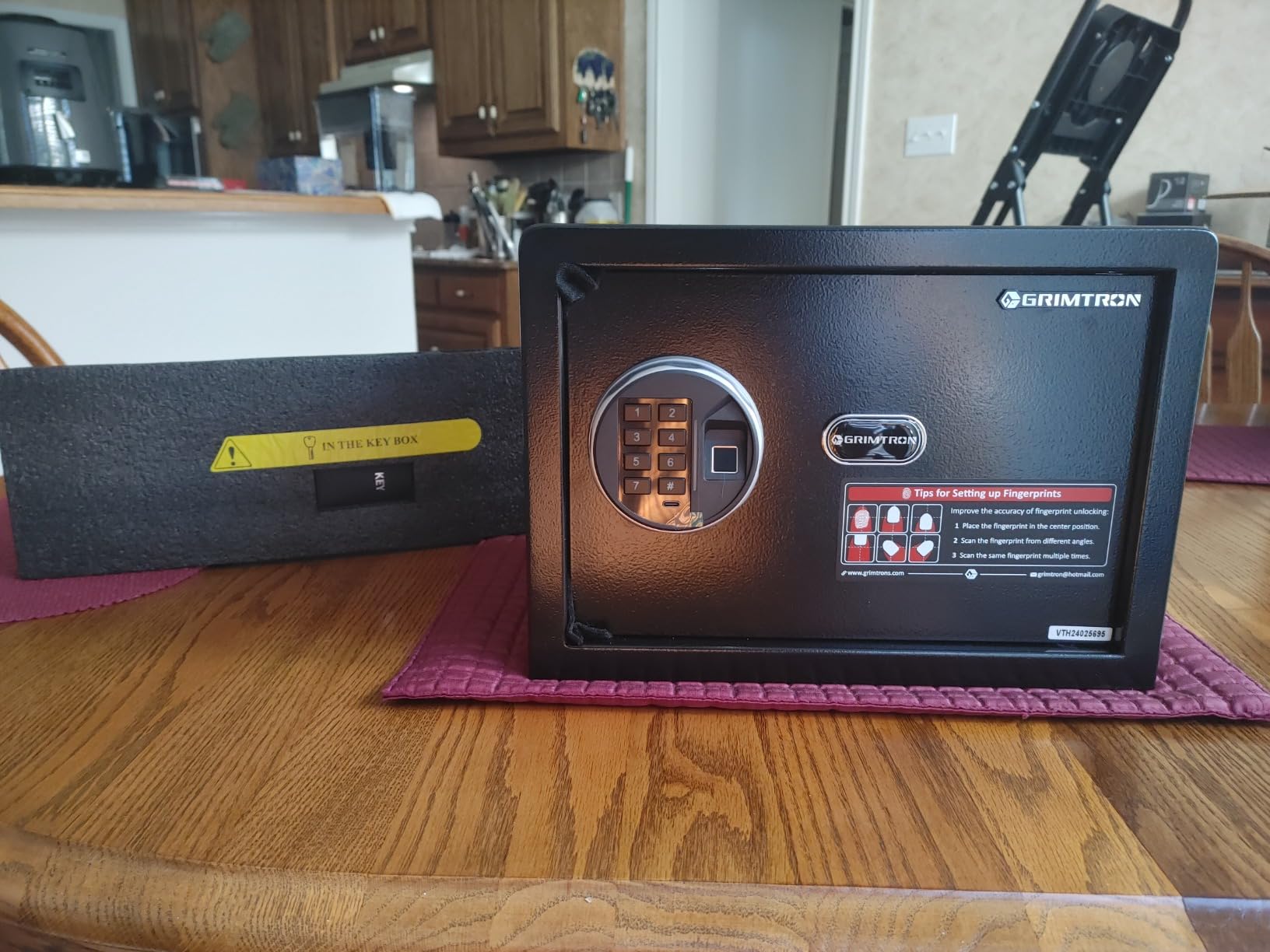 Grimtron 23LB Biometric 4 Pistols Safe with Fingerprint Lock, 3-8 Digit PIN customer photo 2
