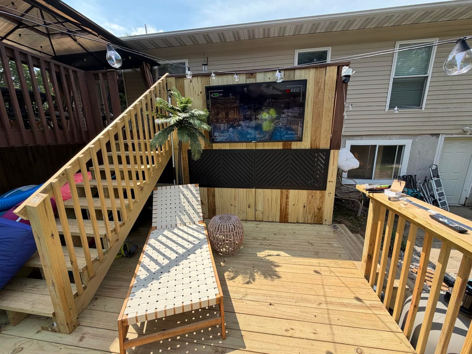 65Inch Outdoor TV, 4K Waterproof Google TV, 1000nits Ultra-High Outdoor TVs, IP65 Weatherproof TVs, Outdise TV with Voice Assistant Remote, Compatible with Dolby, Outdoor Tvs for Patios, Sports customer photo 1