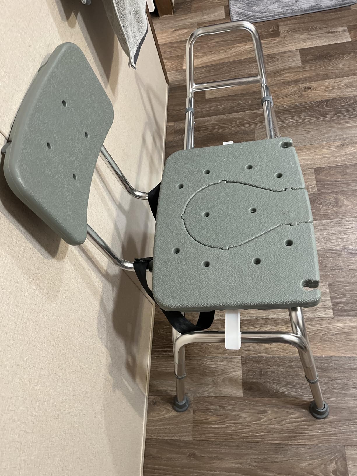 DMI Tub Transfer Bench and Shower Chair with Non Slip Aluminum Body, FSA Eligible, Adjustable Seat Height and Cut Out Access, Holds Weight up to 400 Lbs, Bath and Shower Safety, Transfer Bench customer photo 2