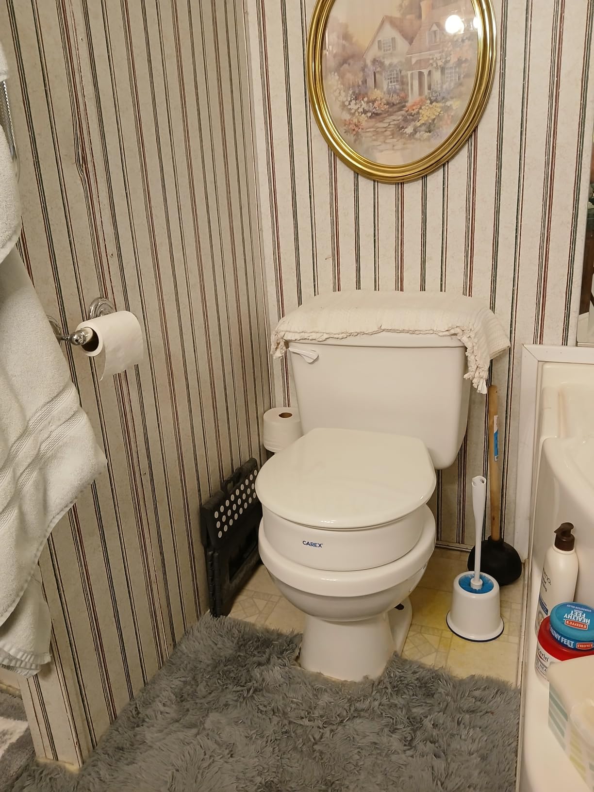 Carex Toilet Seat Riser, Elongated Raised Toilet Seat Adds 3.5 inches to Toilet Height, Assists with Bending or Sitting, Bolt-On Installation Under Existing Toilet Seat, 300 Pound Weight Capacity customer photo 1