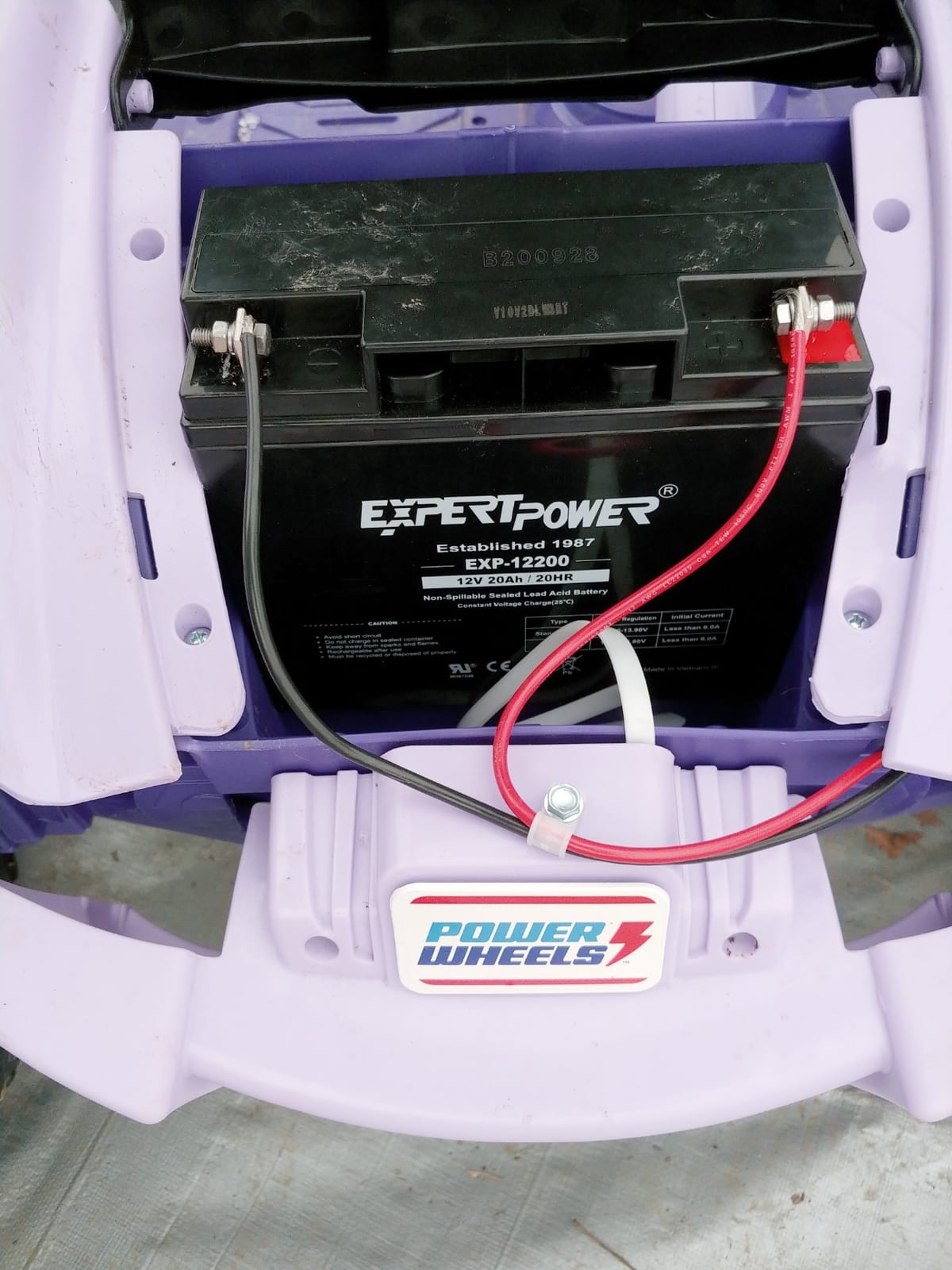 ExpertPower EXP12200 12V 20Ah - SLA Rechargeable 12V Battery for Ride on Toys, UPS, Lawn Mower, Generator, Medical Devices, Wheelchair, Mobility Scooter Battery Replacement 12 Volt AGM customer photo 1