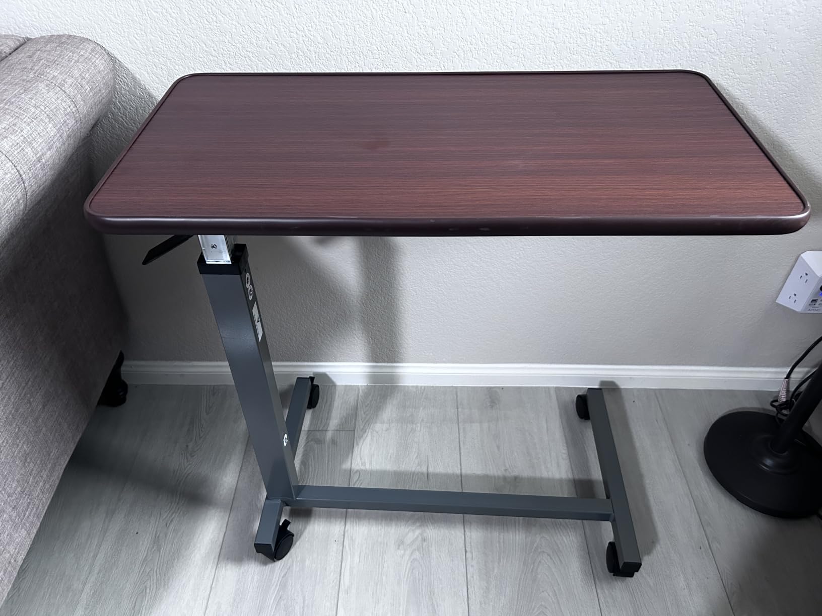 Vaunn Medical Adjustable Overbed Bedside Table with Wheels (Hospital and Home Use) customer photo 2