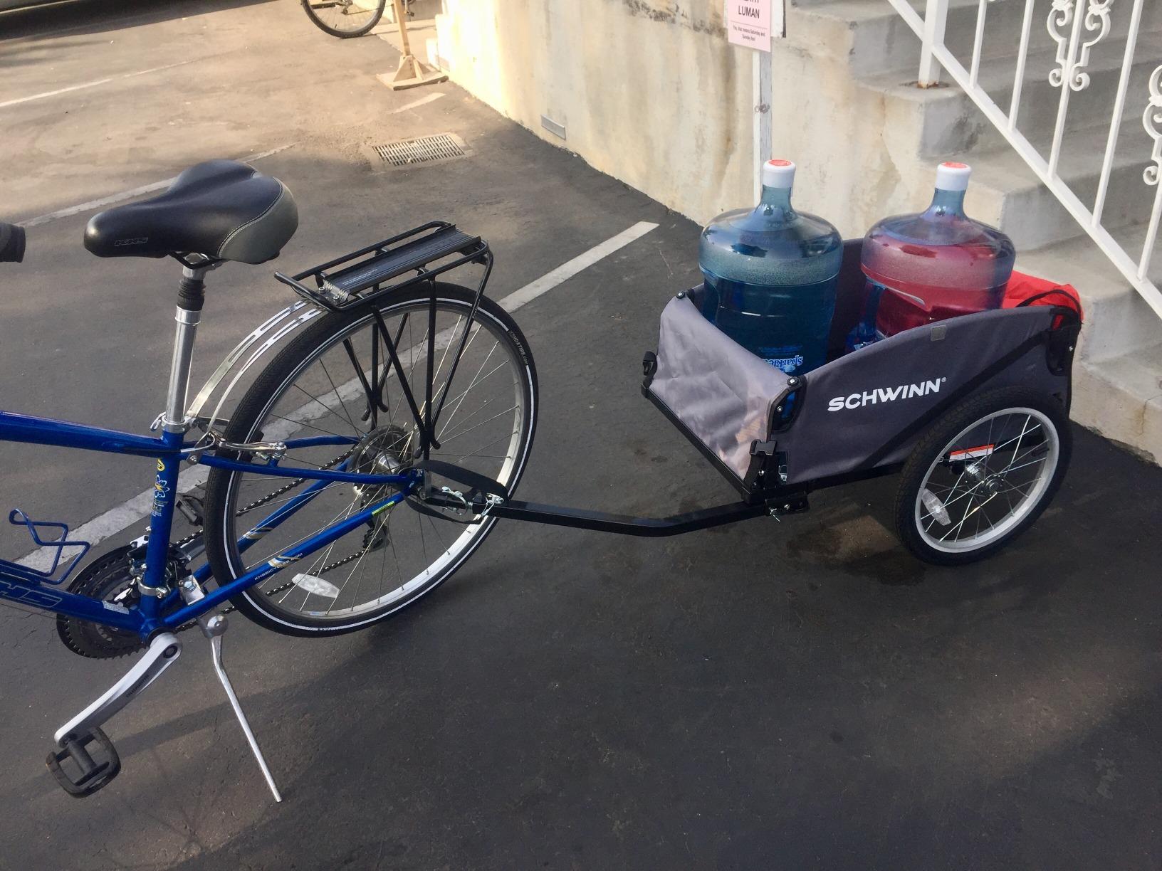 Schwinn Daytripper Bike Cargo Trailer, Holds up to 100 lb, Universal Coupler, Folding Frame, Quick-Release Wheels, 16-Inch Air-Filled Tires, Interior D-Rings, Schwinn Bike Trailer for Carrying Cargo customer photo 2