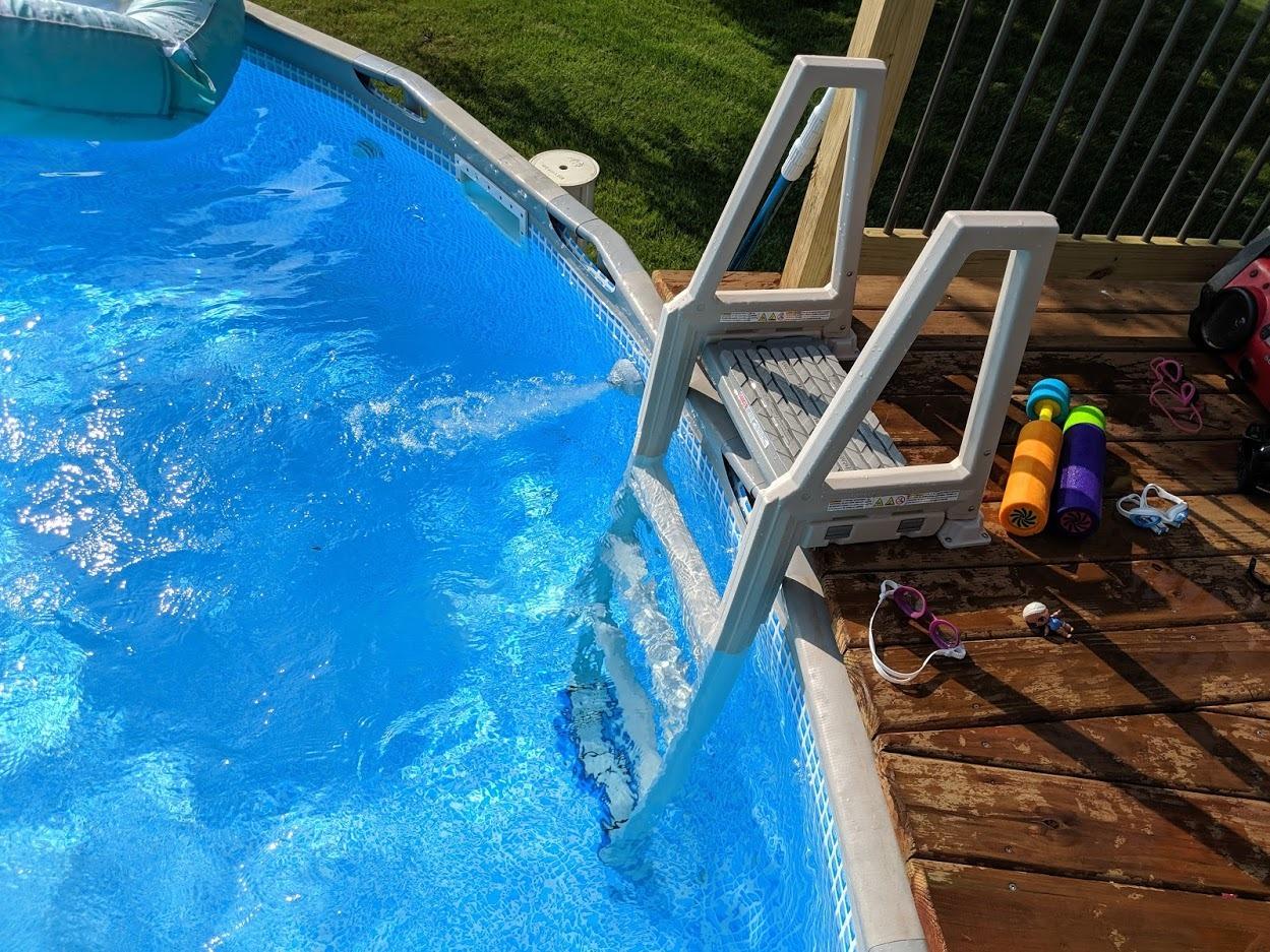 Confer Plastics 635-52X Sturdy Above Ground in-Pool Swimming Pool Ladder for Decks Adjustable from 46