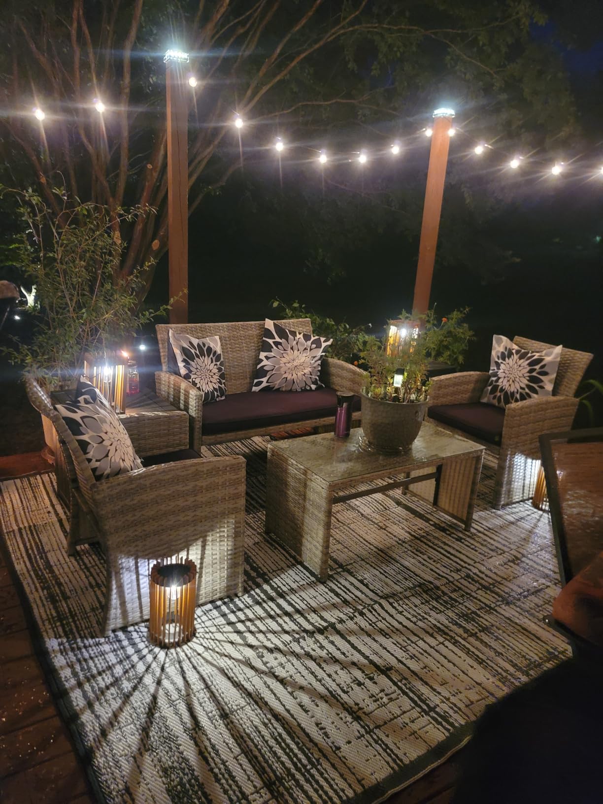 Best Choice Products 4-Piece Outdoor Wicker Patio Conversation Furniture Set for Backyard w/Coffee Table, Seat Cushions - Gray/Cream customer photo 2