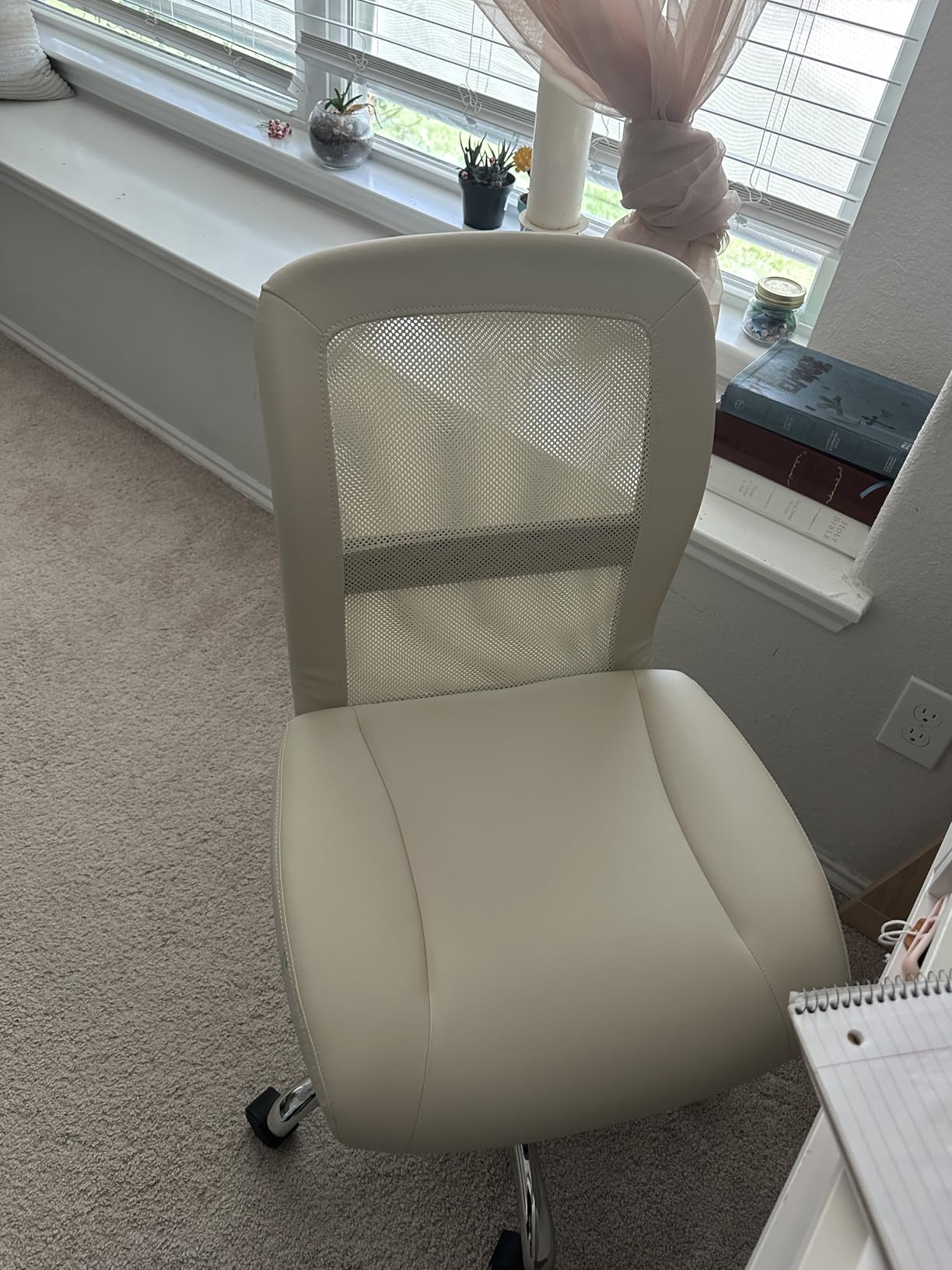 Serta Armless Small Home Desk Chair with Wheels, Ergonomic Mesh Back Chair customer photo 2