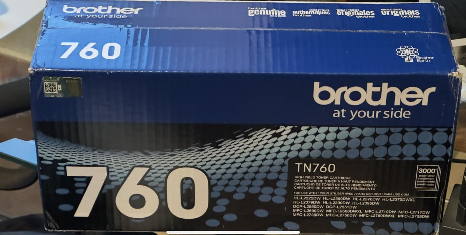 Brother Genuine TN760 High Yield Black Toner Cartridge, Compatible with MFC-L2710DW/L2750DW, HL-L2350DW/L2370DW/L2395DW/L2390DW, DCP-L2550DW, Pack of 1 customer photo 2
