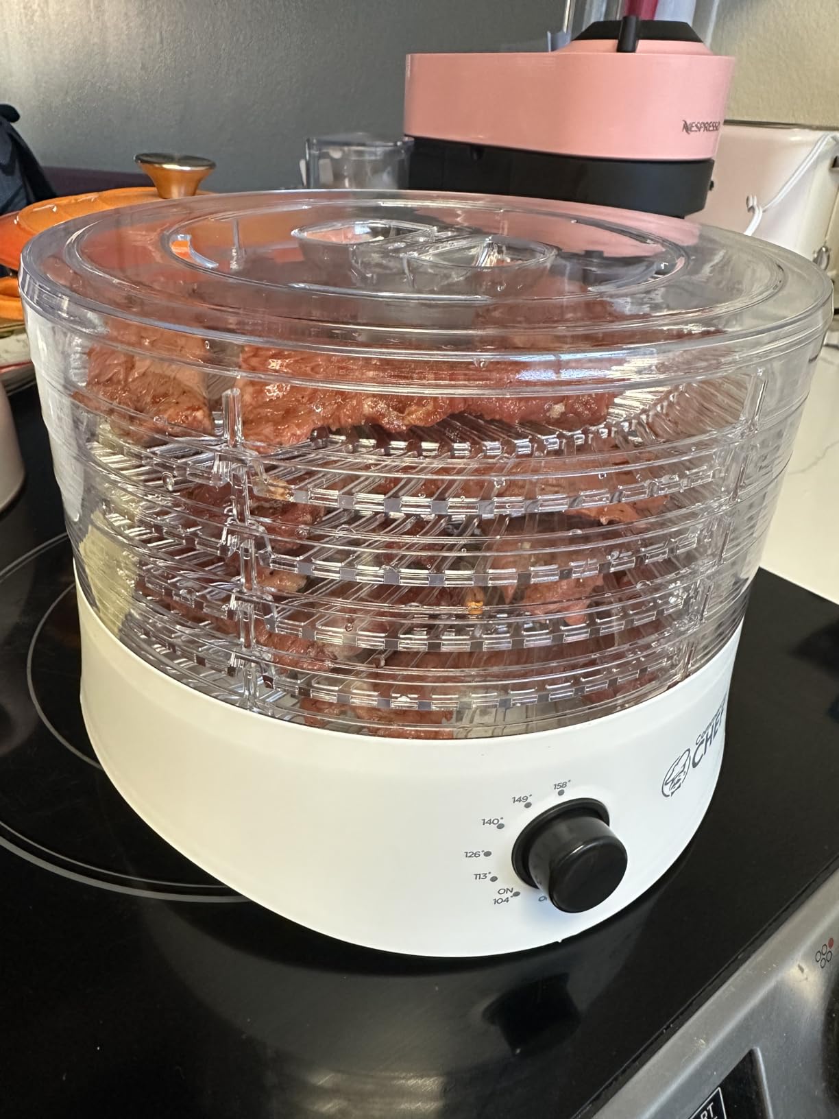 Commercial Chef Food Dehydrator, Five 9.25” BPA-Free Trays, CCD100W6, White customer photo 2