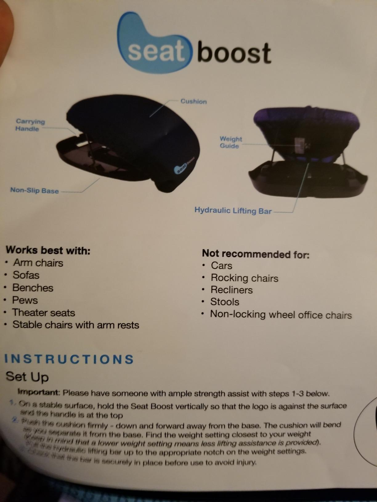 Lift Assist Cushion for Elderly by Seat Boost, Portable Lifting Cushion Mobility Aid Non-Electric, Firm Memory Foam Support up to 350 lbs customer photo 2