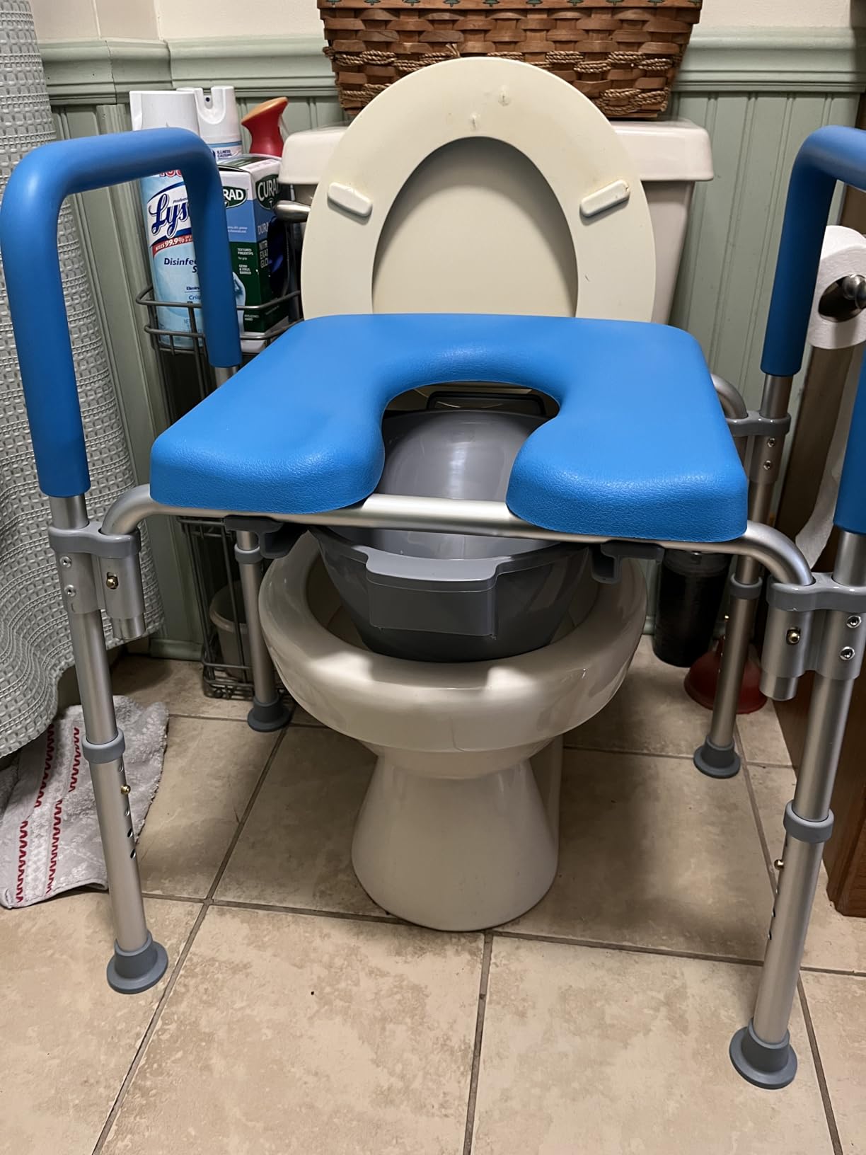 Ultimate Raised Toilet Seat with Handles, Padded, Armrests, Adjustable Height, Premium Elevated Toilet Seat for Elderly Bathroom Safety with Arms, Standard and Elongated Toilets customer photo 1