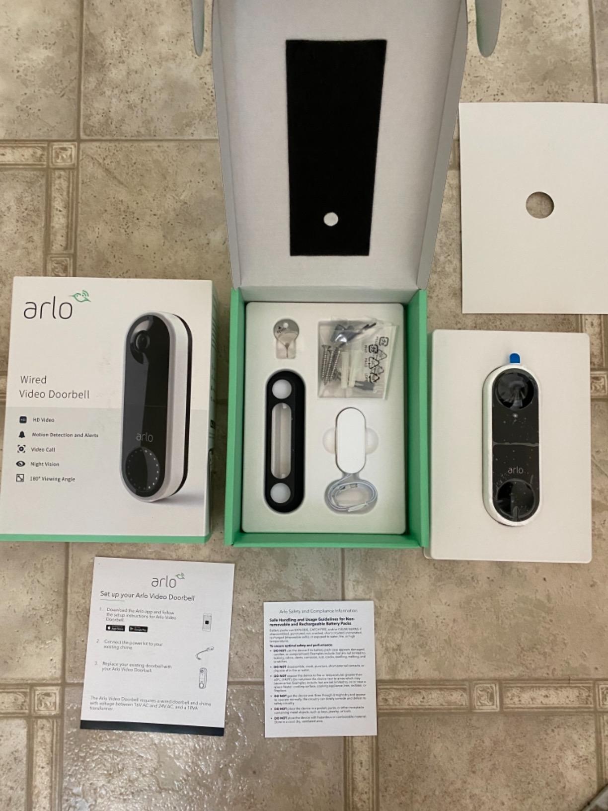 Arlo Essential Wired Video Doorbell - HD Video, 180° View, Night Vision, 2 Way Audio, Black - AVD1001B customer photo 2