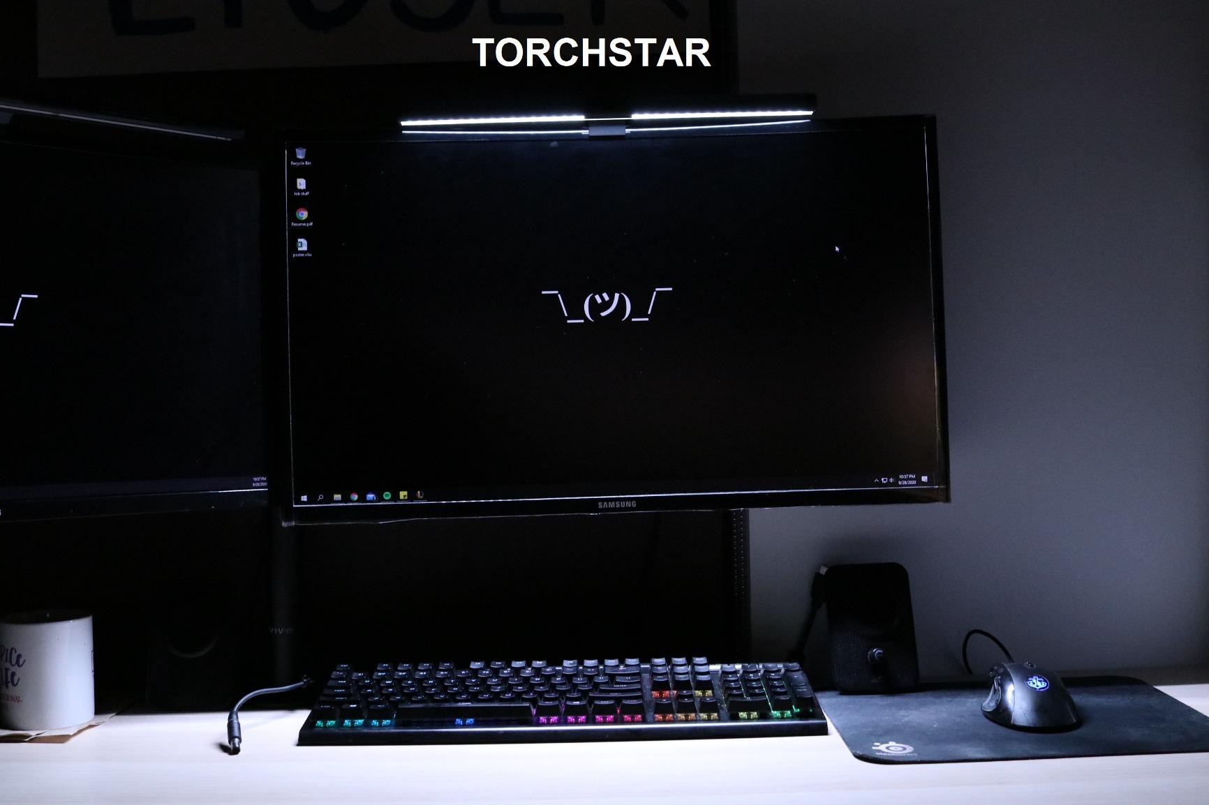 TORCHSTAR LED Computer Monitor Lamp, Auto-Dimming, CRI 97 Eye-Caring Adjustment LED Screen Light Bar, E-Reading USB Powered Monitor Light for Gaming Desk Office, Touch Control, Black customer photo 1