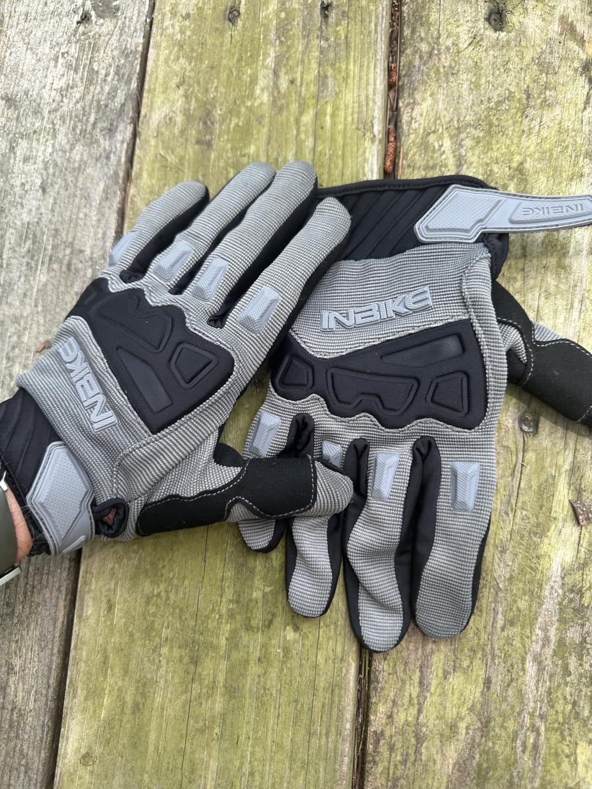 INBIKE Mountain Bike Gloves for Men Knuckle Guard Padded Cycling Gloves customer photo 1