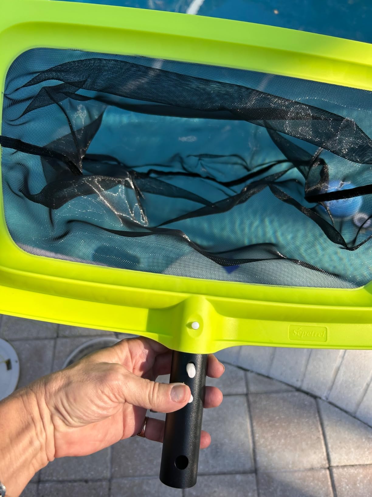 Sepetrel Pool Skimmer Net - Professional Heavy Duty Reinforced Frame Nylon Flat Leaf Rake Net,for Spa Pond Swimming Pool, Cleaning Supplies and Accessories, (Pole Not Included) customer photo 1