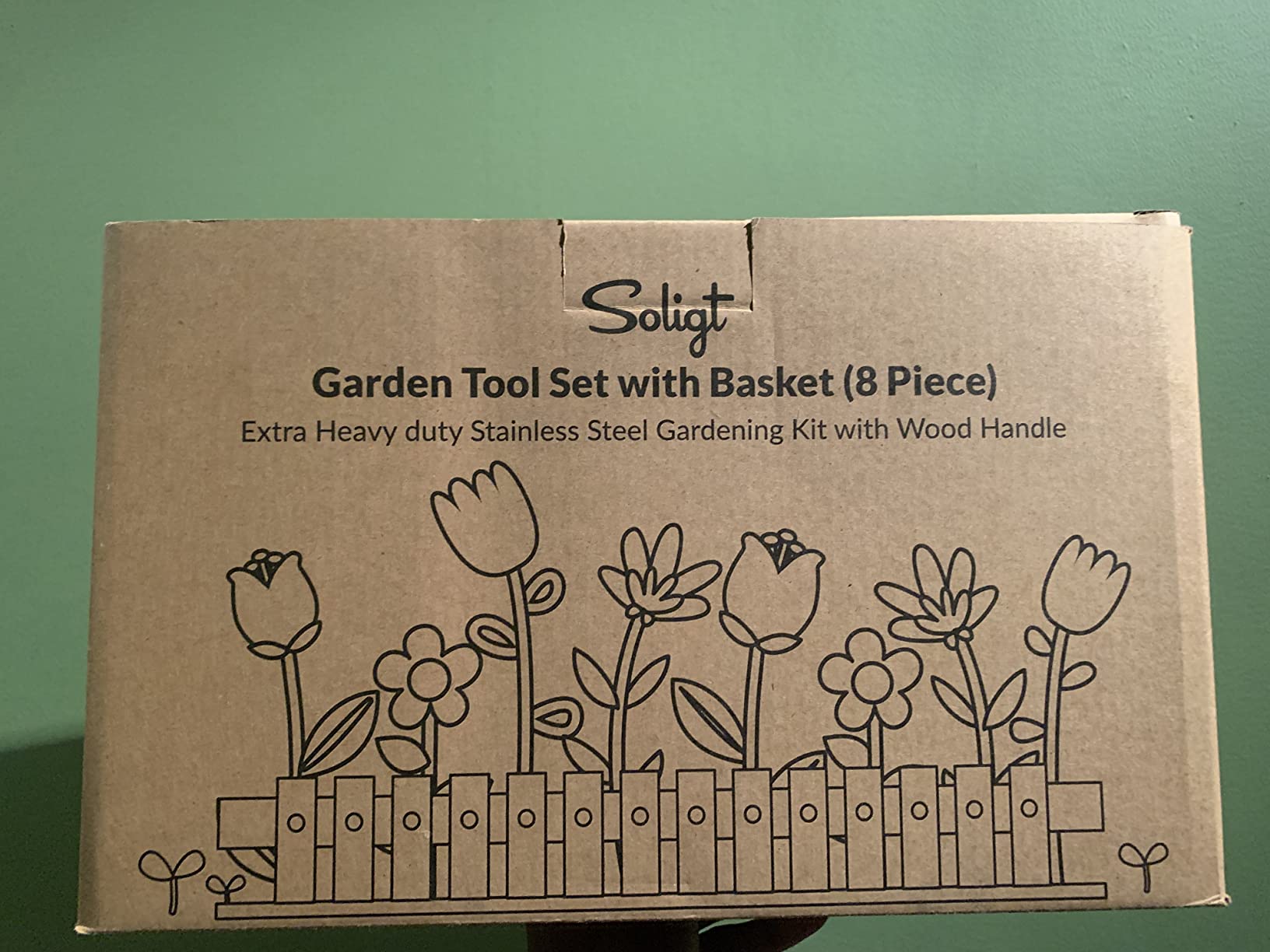 SOLIGT 8 Piece Garden Tools Set with Basket, Gardening Gifts for Women Men customer photo 2