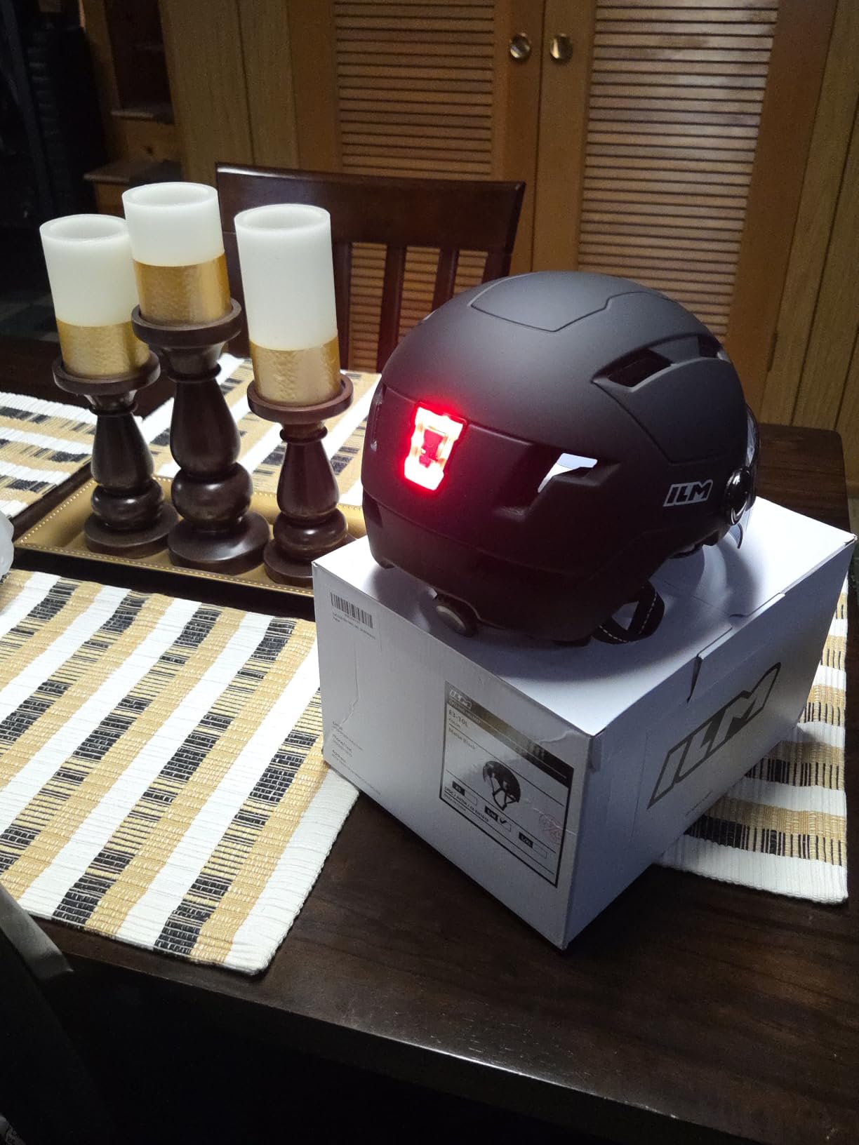 ILM Adult Bike Helmet with LED Front Back Light Bicycle Helmets E3-10L customer photo 2