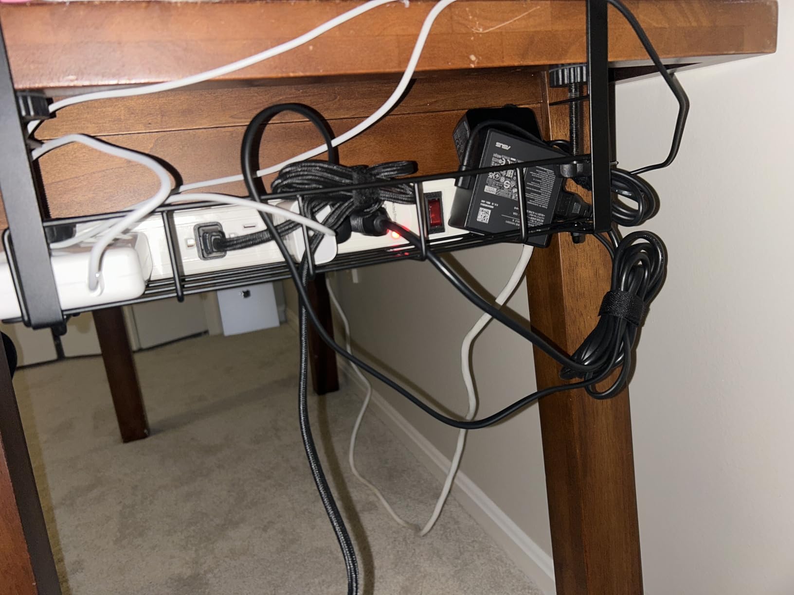 Under Desk Cable Management Tray No Drill Steel Tray Black customer photo 1