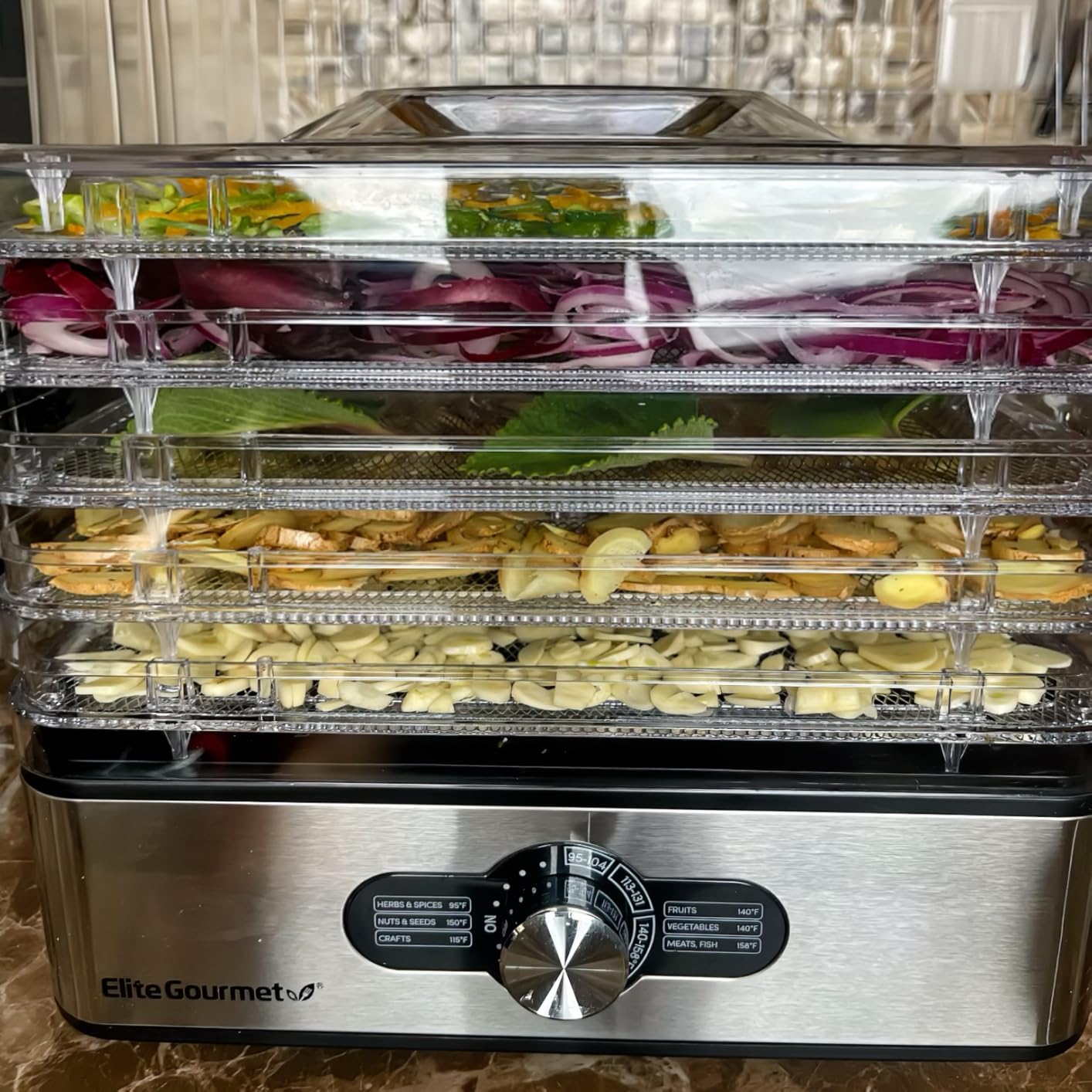 Elite Gourmet 5-Tray Food Dehydrator, BPA-Free 11.4