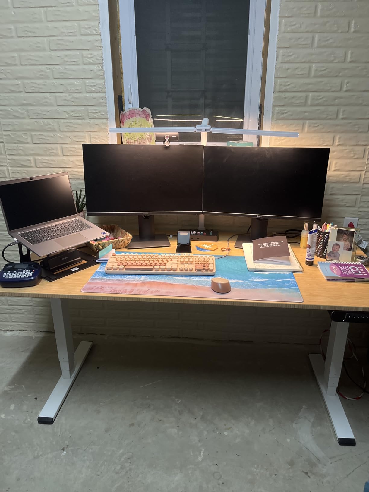 SANODESK 55 Inch 3 Stage Bamboo Standing Desk, Dual Motor customer photo 2