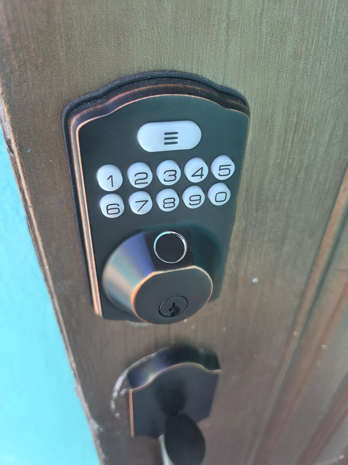 Veise KS02D Fingerprint Deadbolt Lock with Handle Set, Oil Rubbed Bronze customer photo 1