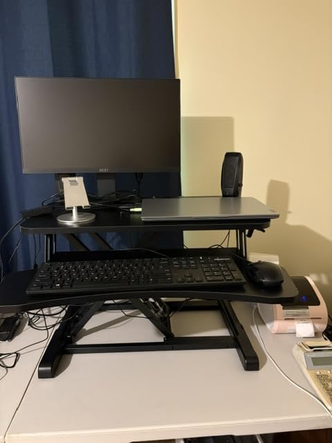 VIVO Black 36 in Standing Desk Converter, DESK-V036KB customer photo 2