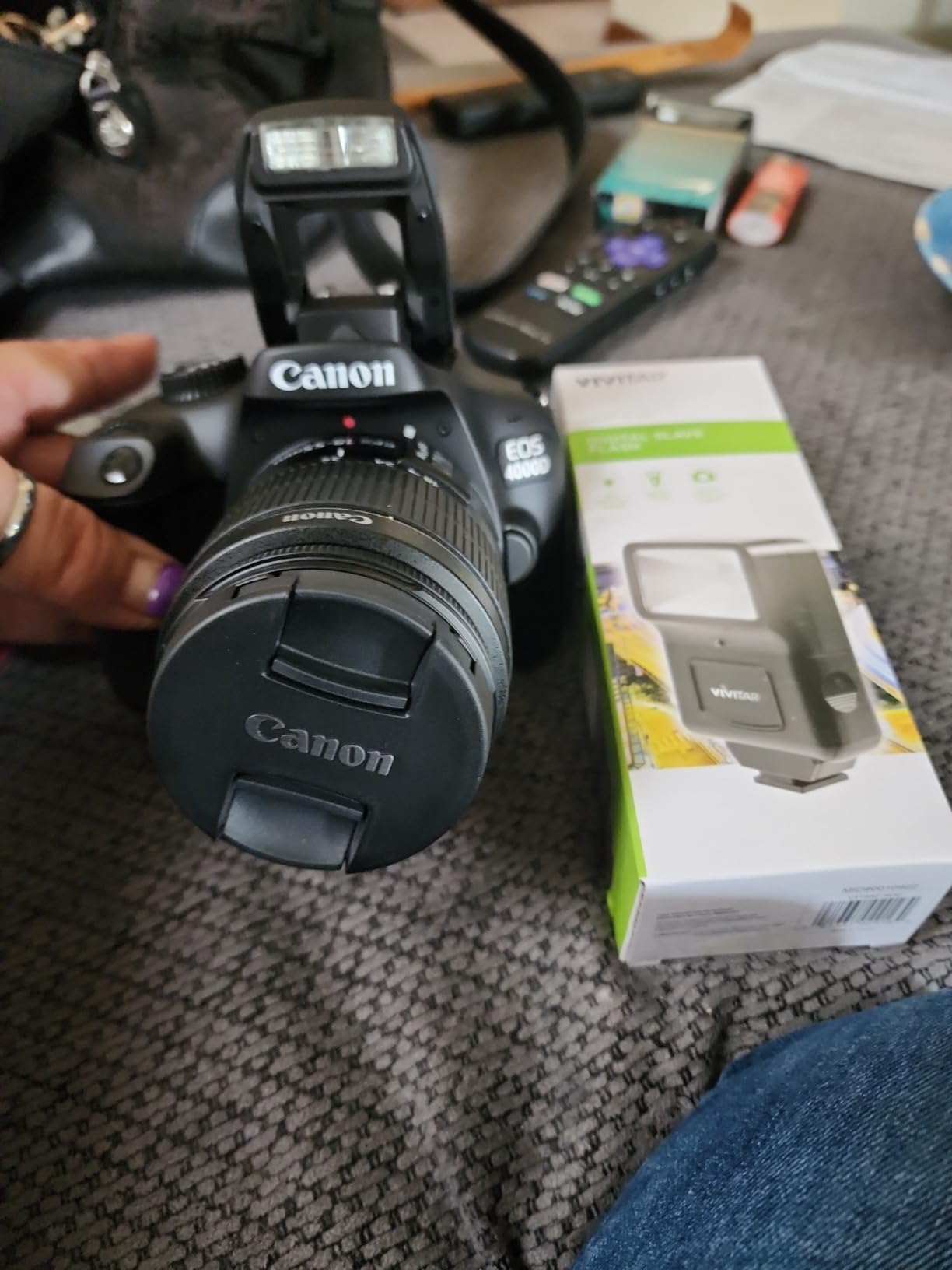 Canon EOS 4000D / Rebel T100 Digital SLR Camera Body w/Canon EF-S 18-55mm f/3.5-5.6 Lens 3 DSLR Kit Bundled with Complete Accessory Bundle + 64GB Flash & More - International Model (Renewed), Black customer photo 1