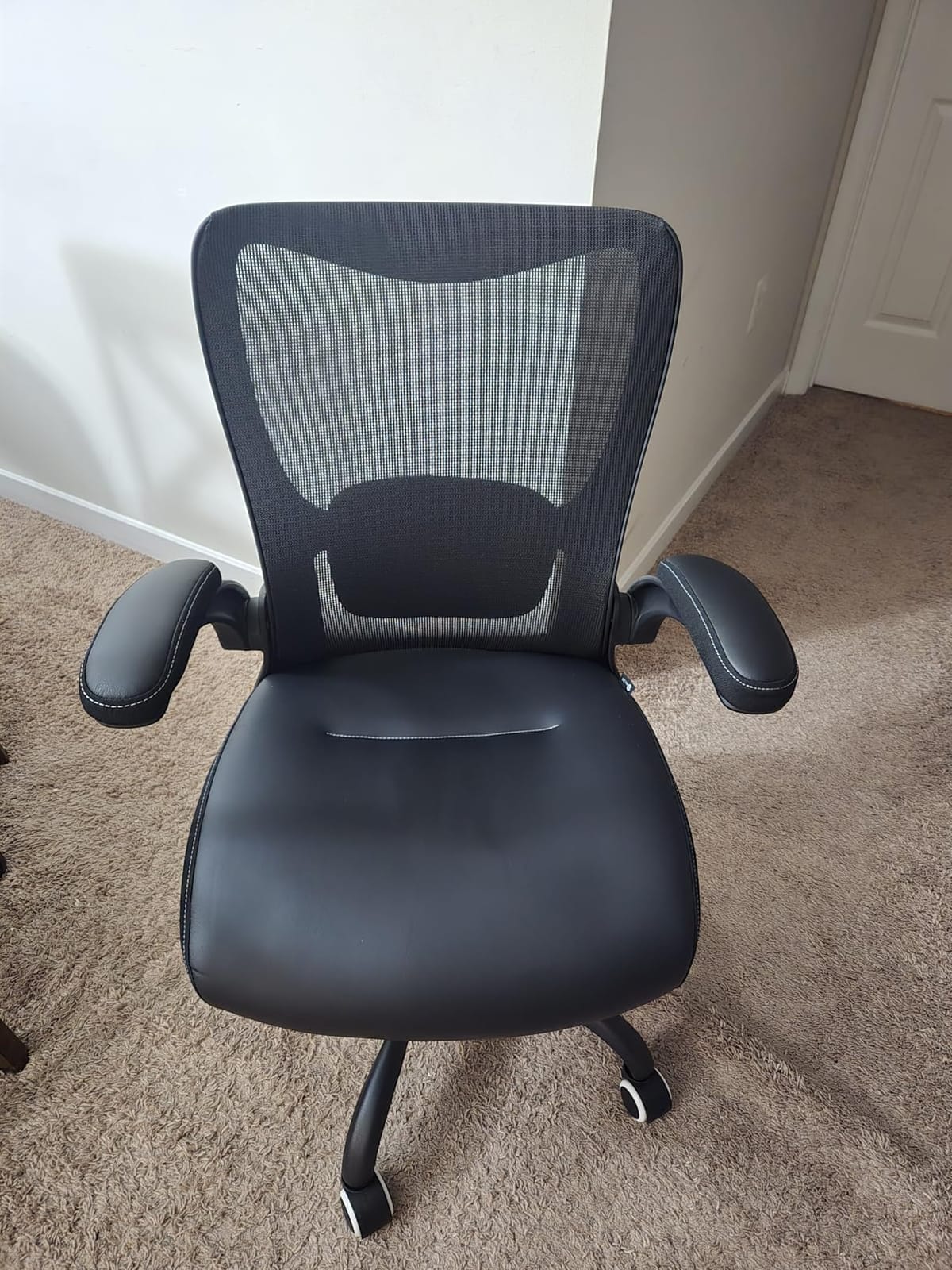MUXX.STIL Office Chair, Ergonomic Desk Chair with Adjustable Lumbar Support and Flip up Armrest, Breathable Mesh Computer Chair for Home Office, Black customer photo 2
