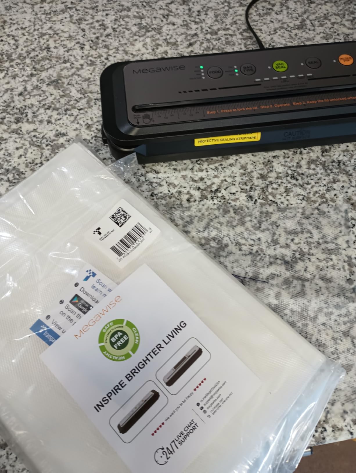 MEGAWISE Vacuum Sealer Bags (8''x 12''-110pcs) for Food Freshness Preservation, BPA Free Vacuum Storage Bags for Food or Sous Vide, Seal a Meal,Double-Sided Texture, Double Lock Freshness (110 count) customer photo 2