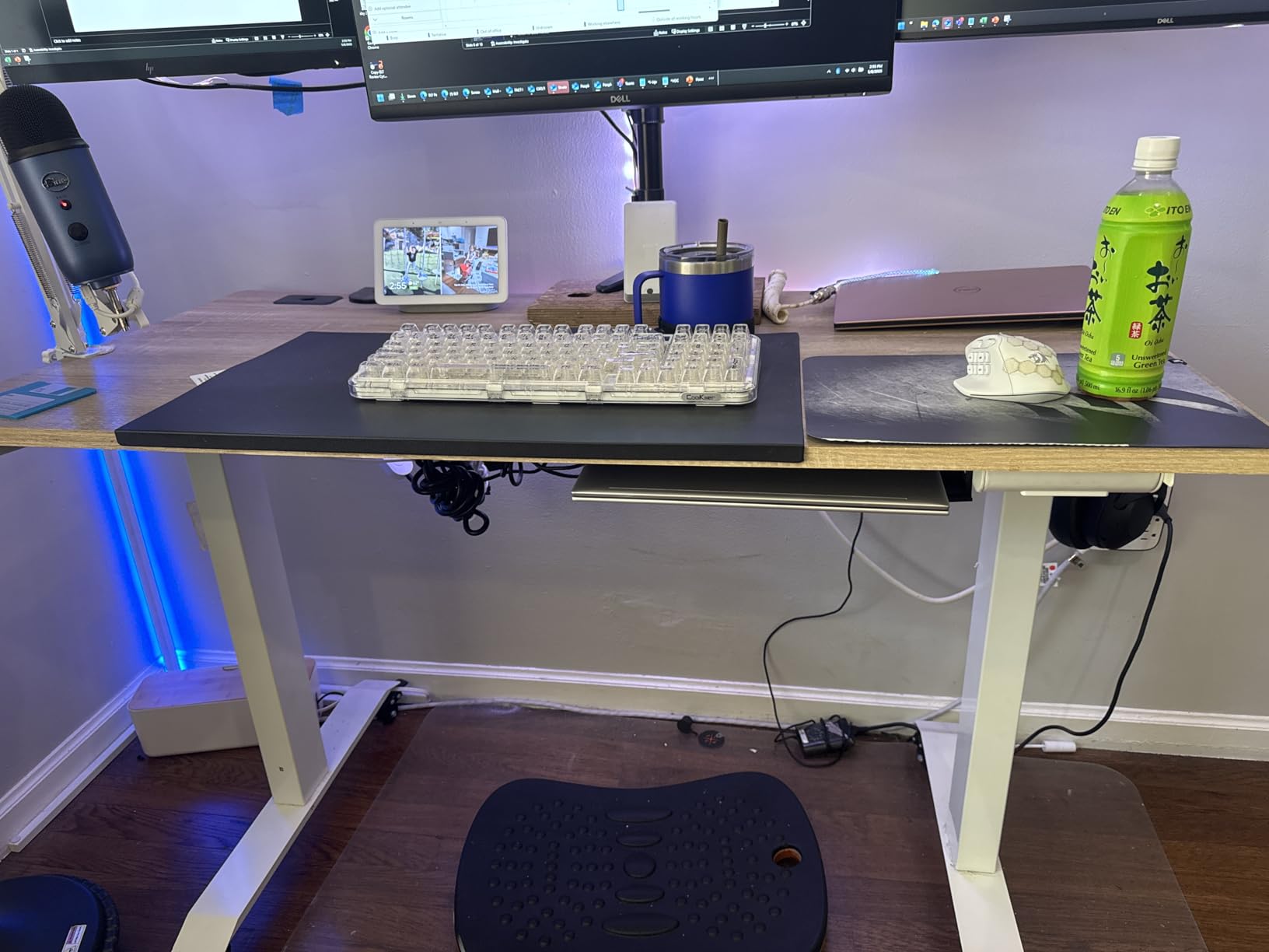 SHW 55 x 28 Electric Height Adjustable Standing Desk w/Drawer, White customer photo 2