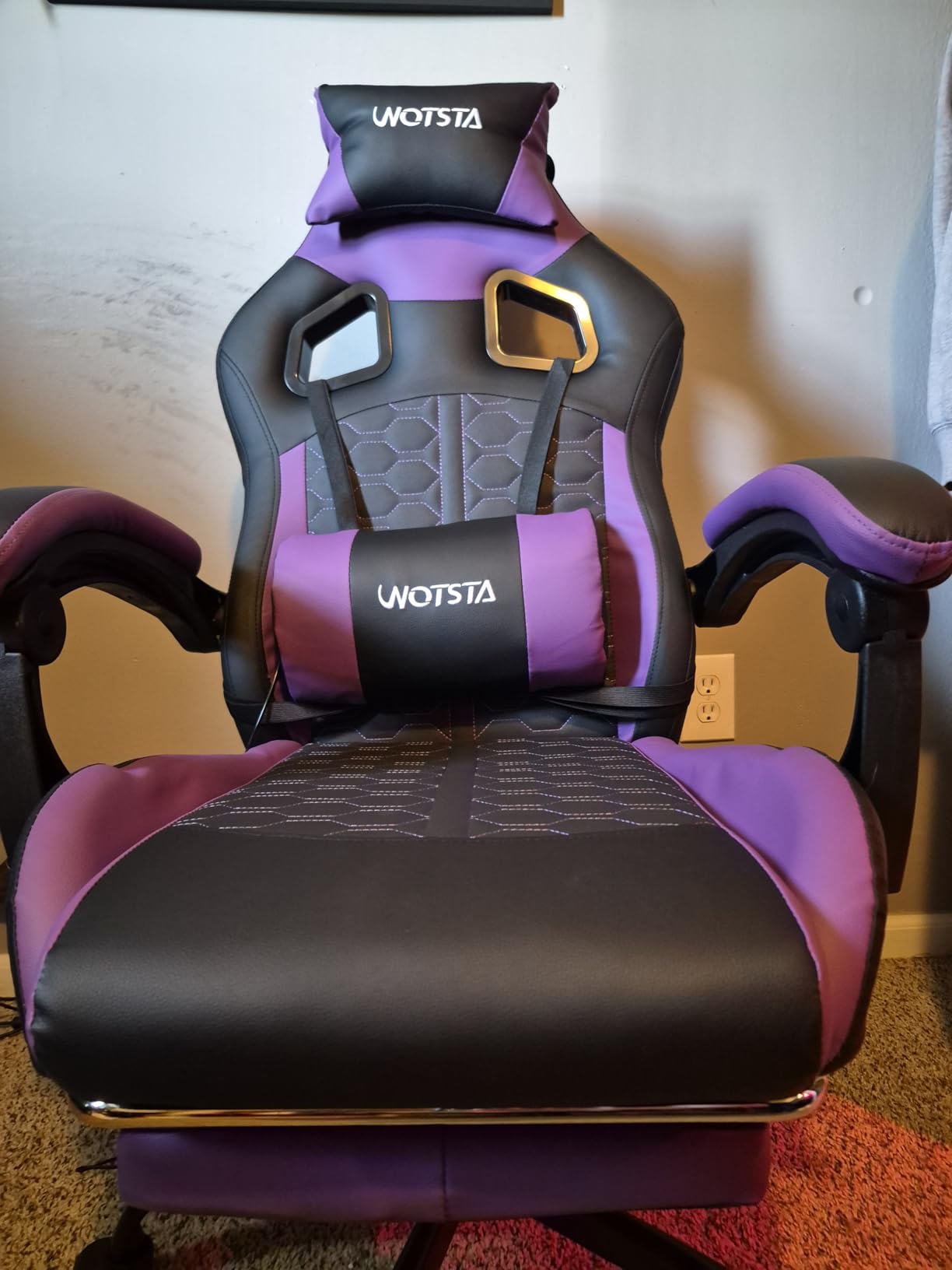 Gaming Chair with Massage,Ergonomic PC Gaming Chair with Footrest Comfortable Headrest and Lumbar Support, High Back, 300LBS (Grey) customer photo 1