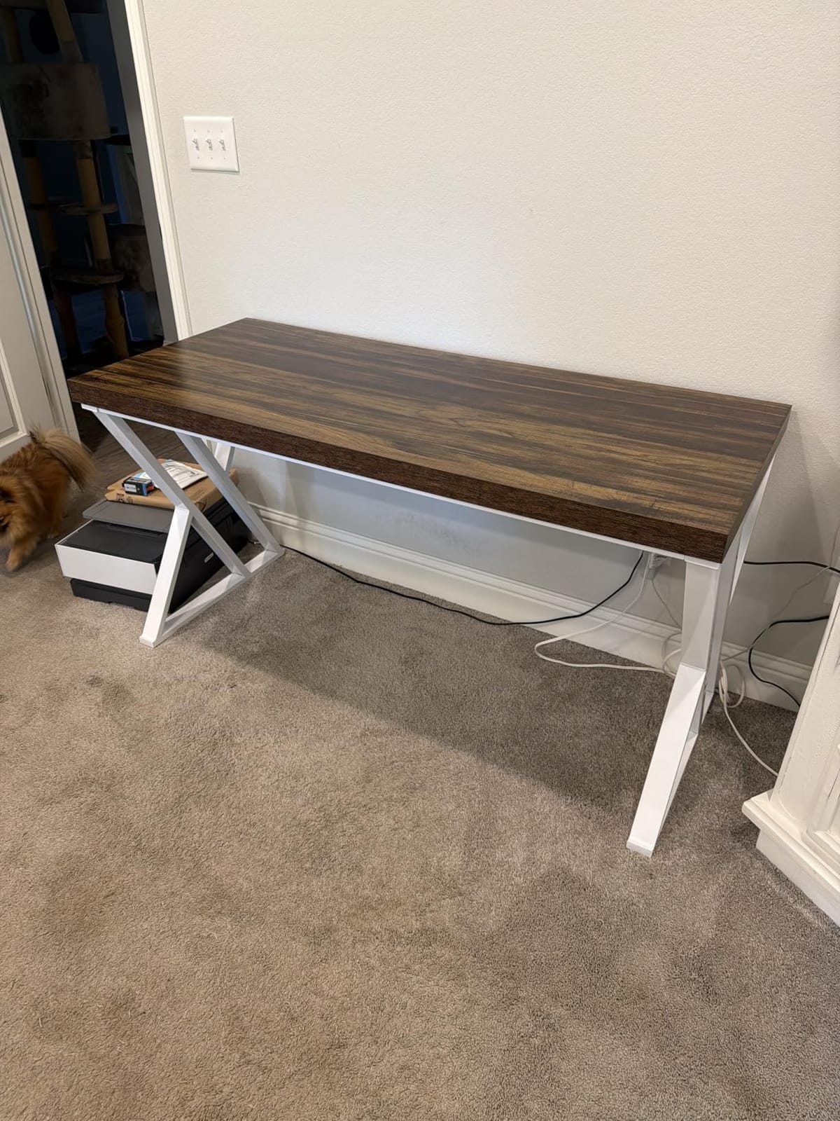 Tribesigns Writing Computer Desk, 55 inch Heavy Duty Study Desk with Z-Shaped Metal Leg, Modern Simple Home Office Computer Desk, Grey customer photo 1