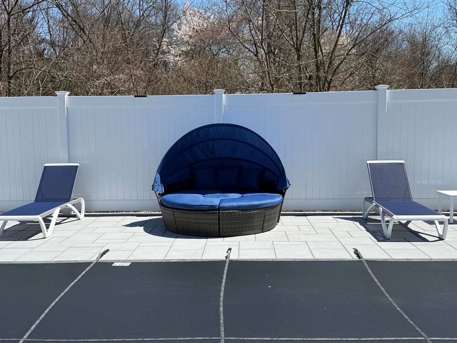 HAPPYGRILL Outdoor Daybed with Canopy, Wicker Rattan Sectional Sofa with Coffee Table, Cushions, Patio Conversation Set for Lawn Garden Backyard Poolside customer photo 2