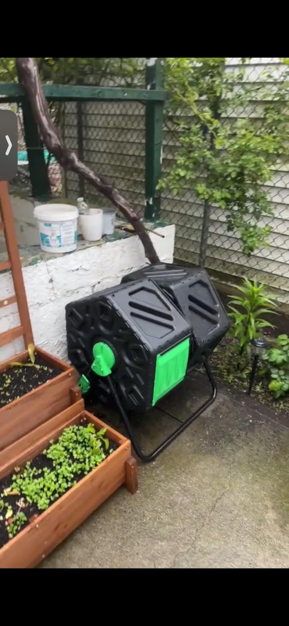 Goplus Compost Bin, Dual Chamber 34.5 Gal Compost Tumbler with 2 Rotating Chambers, Sliding Doors, High-Volume Outdoor Garden Composter, Rotating Composting Bin for Garden Yard, BPA Free customer photo 1
